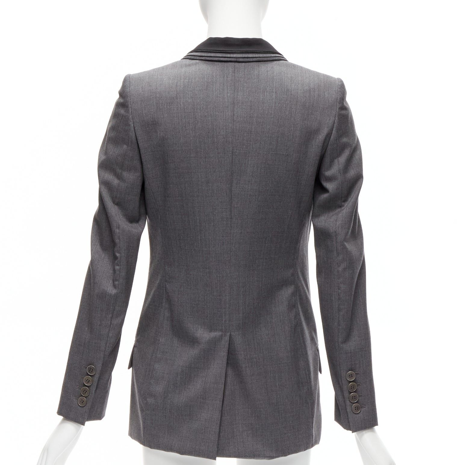 Stella McCartney STELLA MCCARTNEY 2011 grey wool triple layer shawl pocketed fitted blazer IT36 XXS Size XS / US 0-2 / IT 36-38 - 6 Thumbnail
