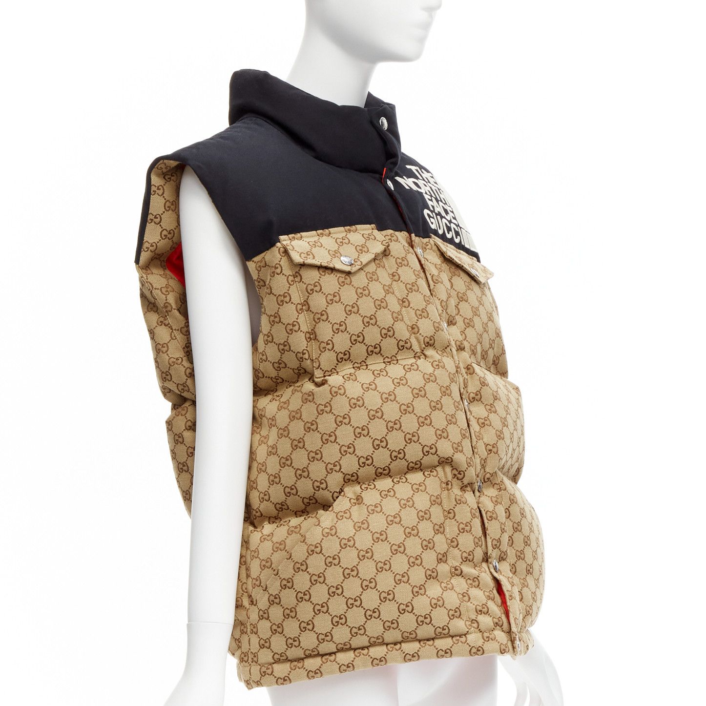 Gucci GUCCI THE NORTH FACE black beige big logo GG monogram padded vest jacket IT40 S Size S / US 4 / IT 40 - 4 Thumbnail