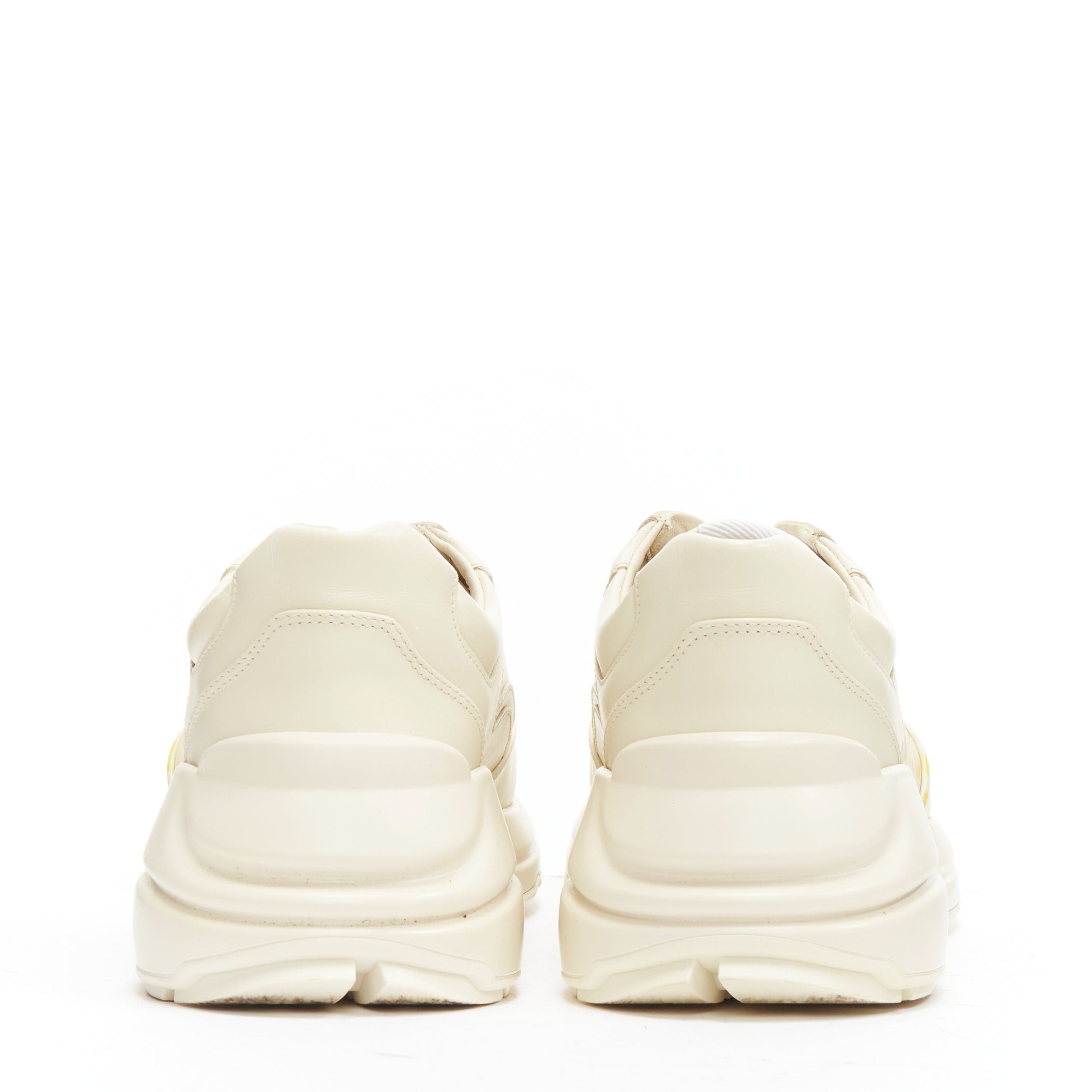 Gucci GUCCI Rhyton cream Tiger print leather panelled chunky dad sneakers EU37.5 Size US 7.5 / IT 37.5 - 5 Thumbnail