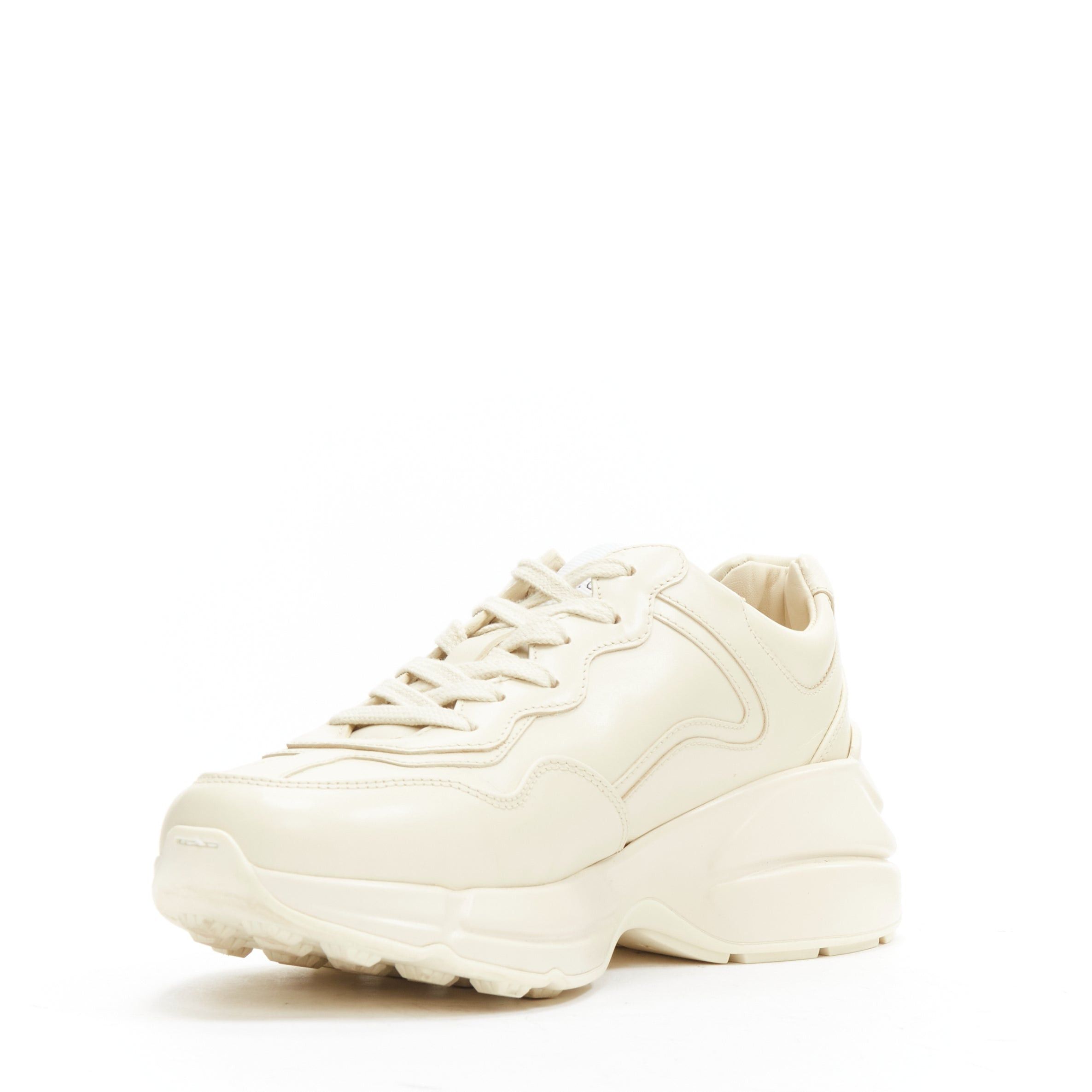 Gucci GUCCI Rhyton cream Tiger print leather panelled chunky dad sneakers EU37.5 Size US 7.5 / IT 37.5 - 4 Thumbnail