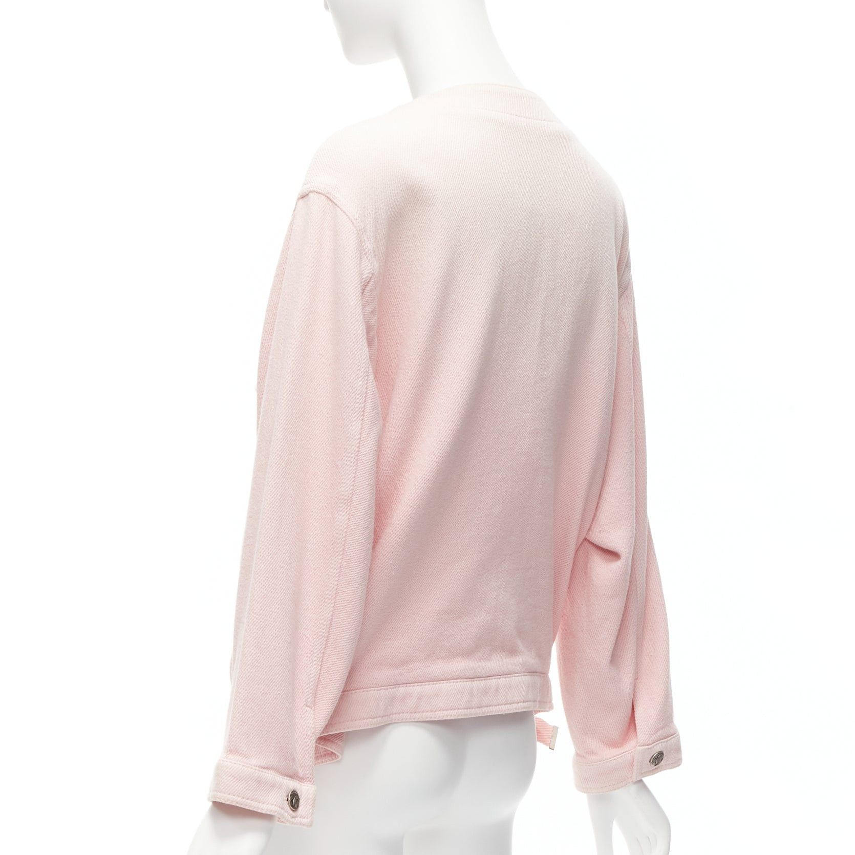 Chanel CHANEL 2019 pink cotton 4 pockets CC buttons collarless oversized trucker jacket FR34 XS Size XS / US 0-2 / IT 36-38 - 7 Thumbnail
