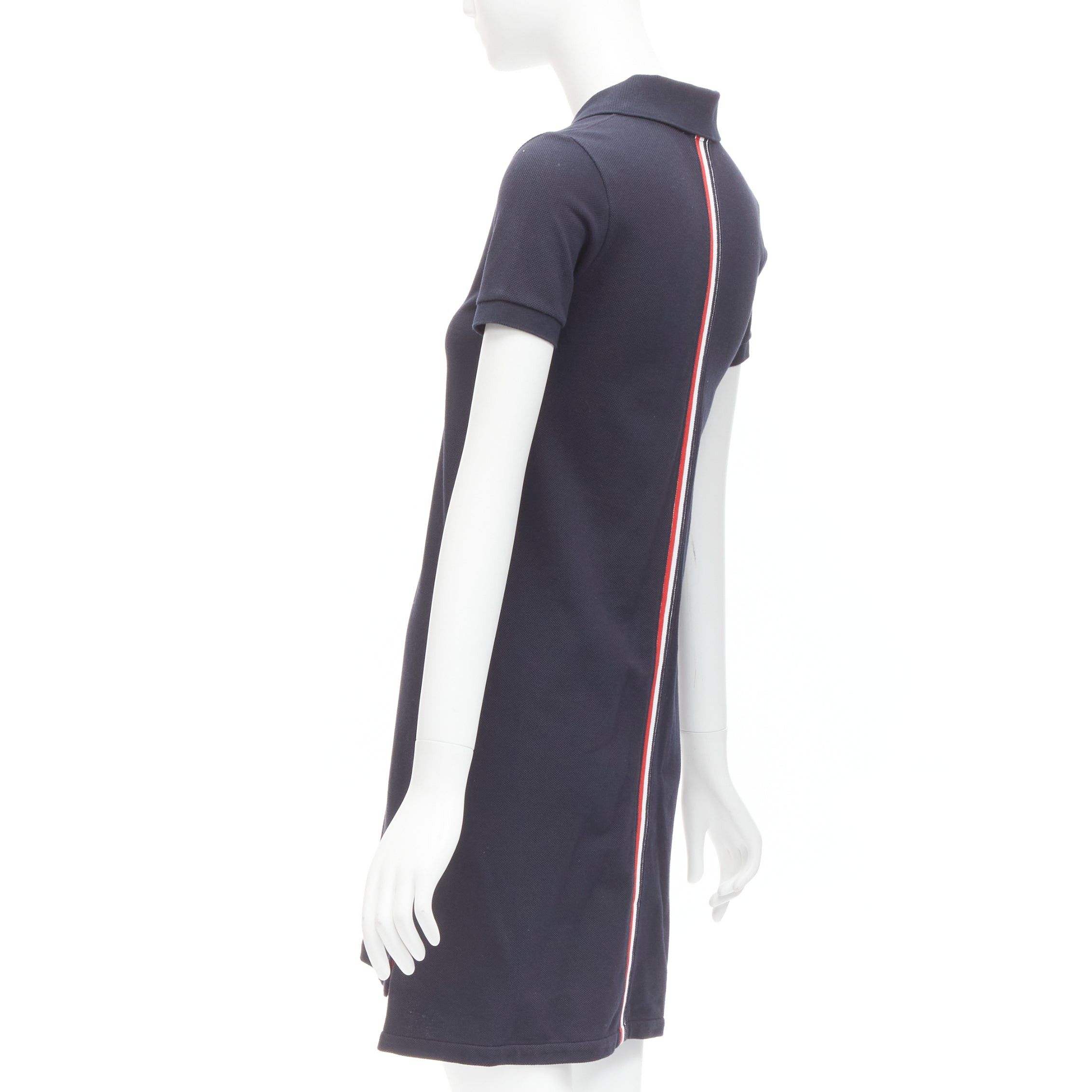 Thom Browne THOM BROWNE navy blue signature stripe webbing pique polo dress IT36 XXS Size XS / US 0-2 / IT 36-38 - 6 Thumbnail