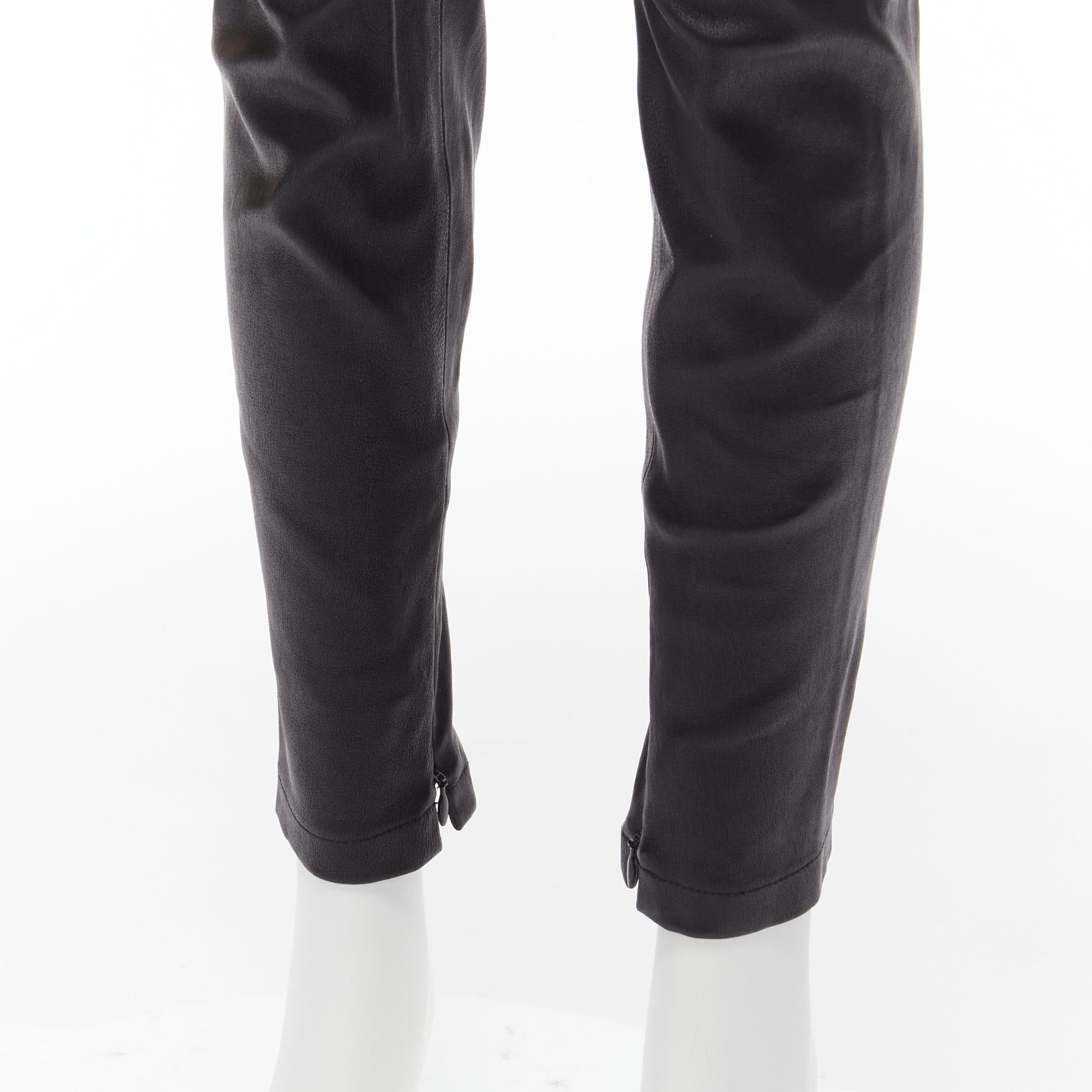 Vince VINCE black genuine leather panelled back darts fitted moto leggings XS Size 26" / US 2 / IT 38 - 2 Thumbnail