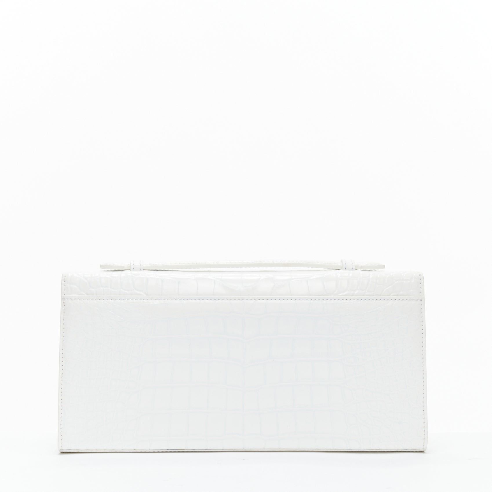 Other FERIDA YANG Bespoke white matte scaled leather gold buckle long flap clutch Size ONE SIZE - 5 Thumbnail
