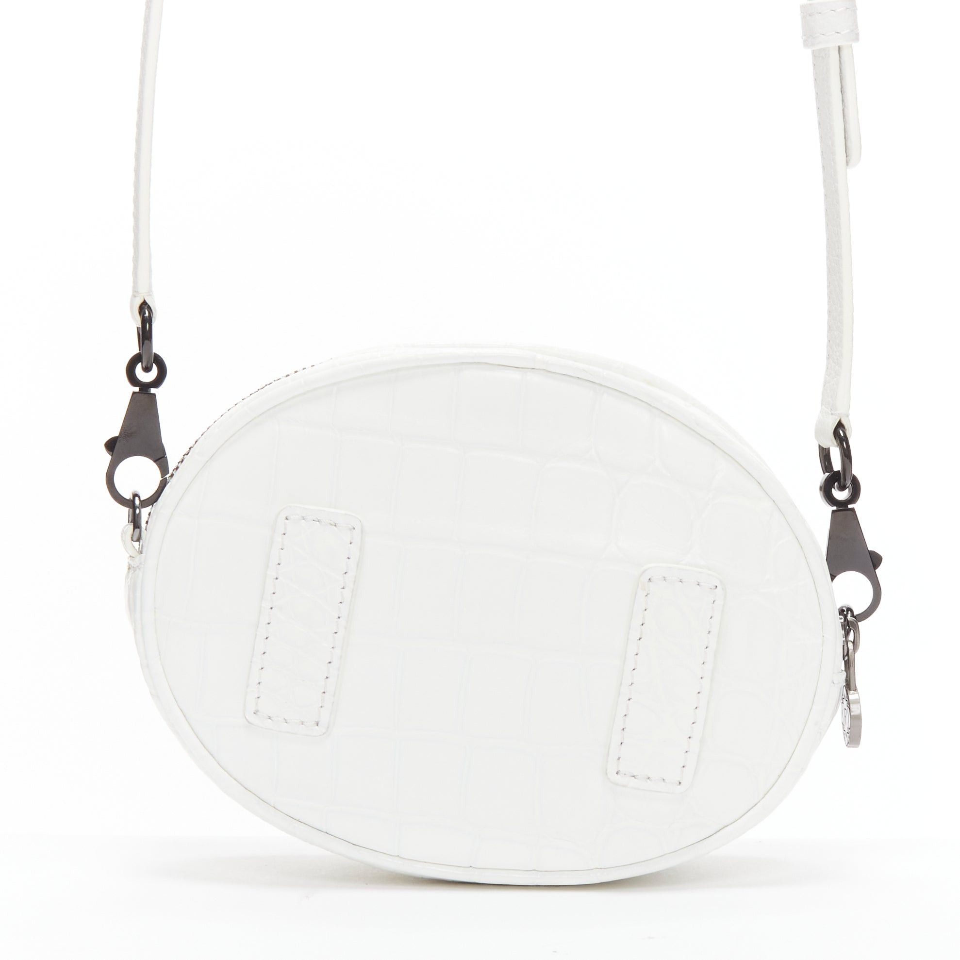 Other FERIDA YANG Emma white matte scaled leather oval crossbody belt bag Size ONE SIZE - 5 Thumbnail