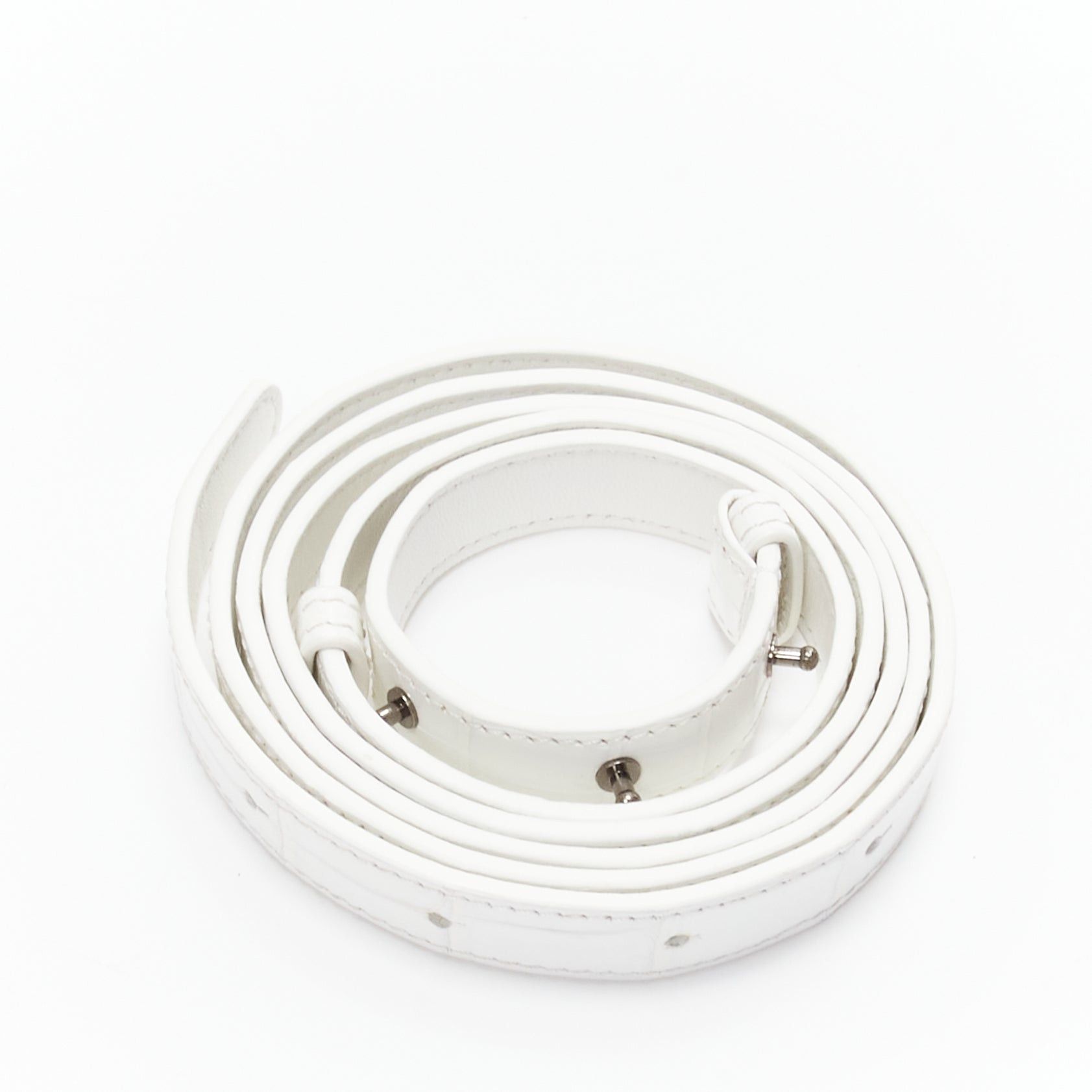 Other FERIDA YANG Emma white matte scaled leather oval crossbody belt bag Size ONE SIZE - 9 Thumbnail