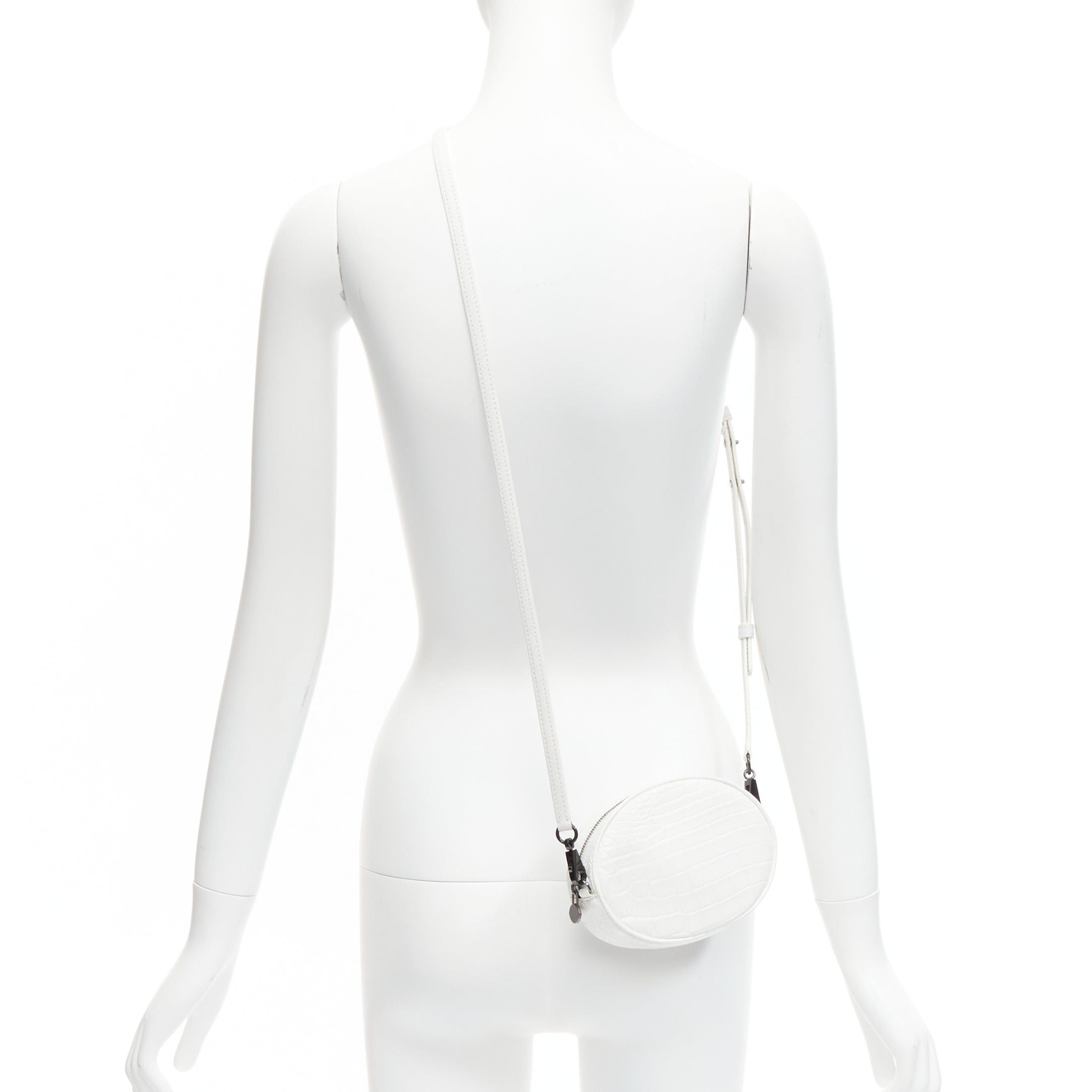 Other FERIDA YANG Emma white matte scaled leather oval crossbody belt bag Size ONE SIZE - 2 Thumbnail