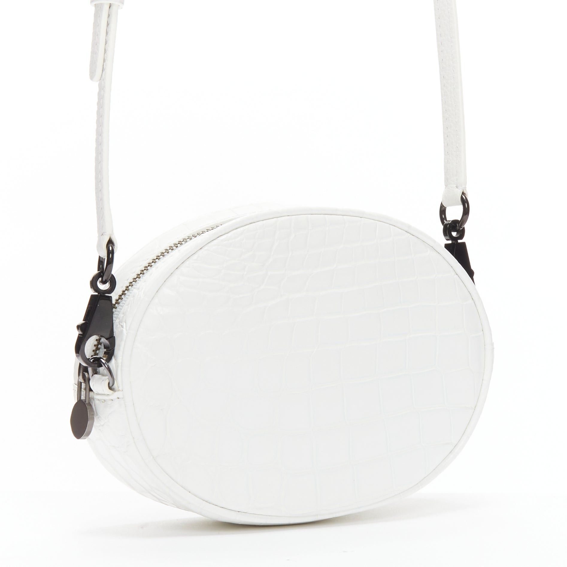 Other FERIDA YANG Emma white matte scaled leather oval crossbody belt bag Size ONE SIZE - 3 Thumbnail