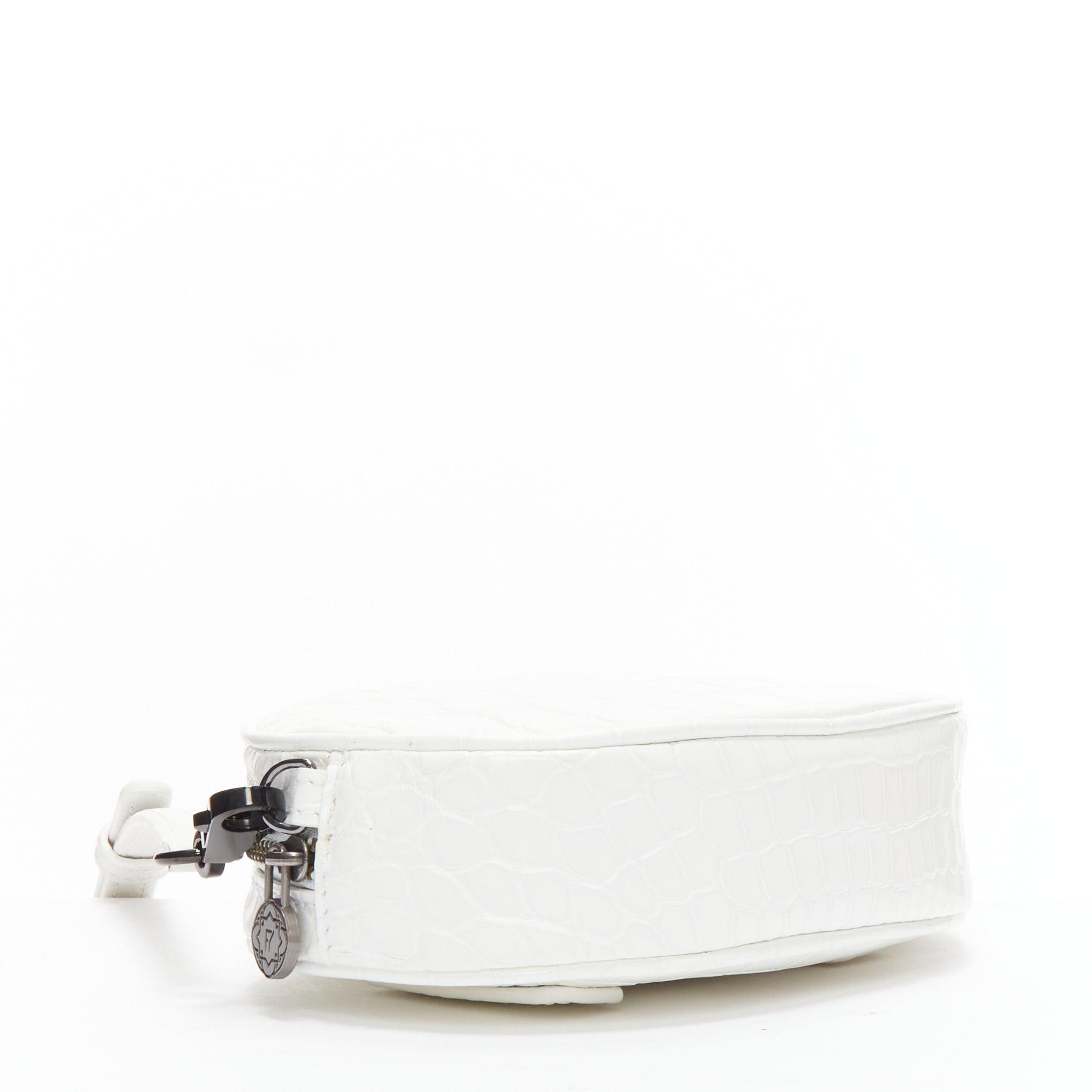 Other FERIDA YANG Emma white matte scaled leather oval crossbody belt bag Size ONE SIZE - 6 Thumbnail