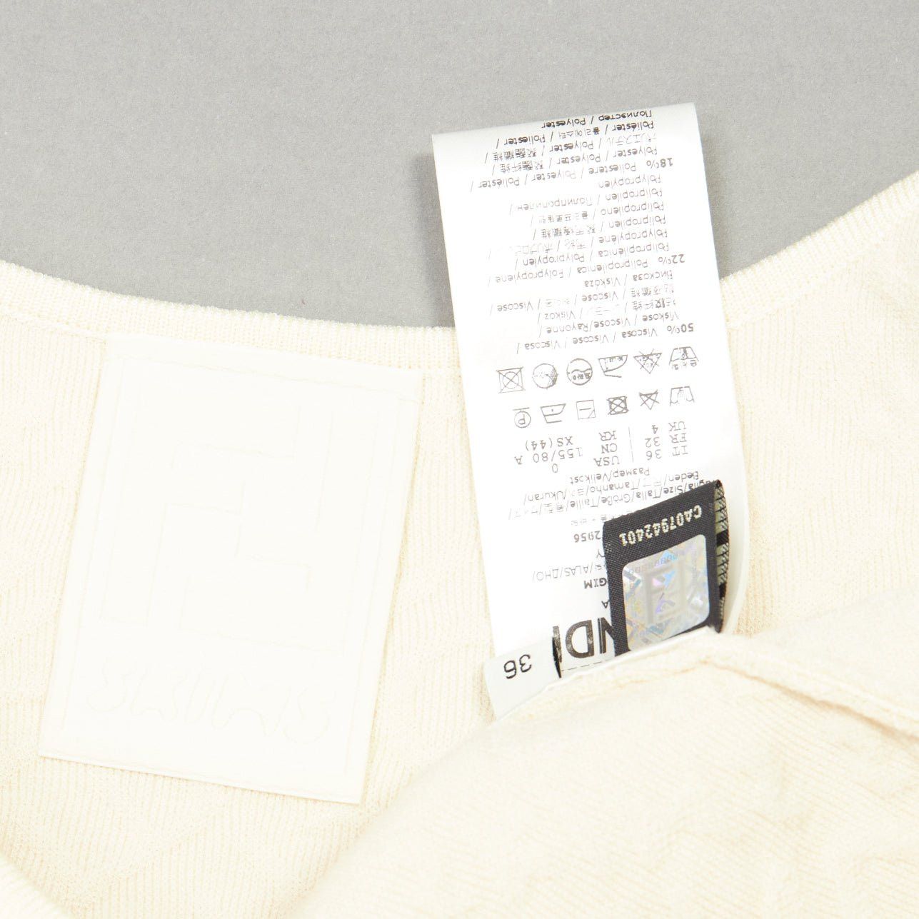 Fendi FENDI SKIMS cream logo jacquard scoop neck bralette crop top IT36 XXS Size XS / US 0-2 / IT 36-38 - 8 Thumbnail
