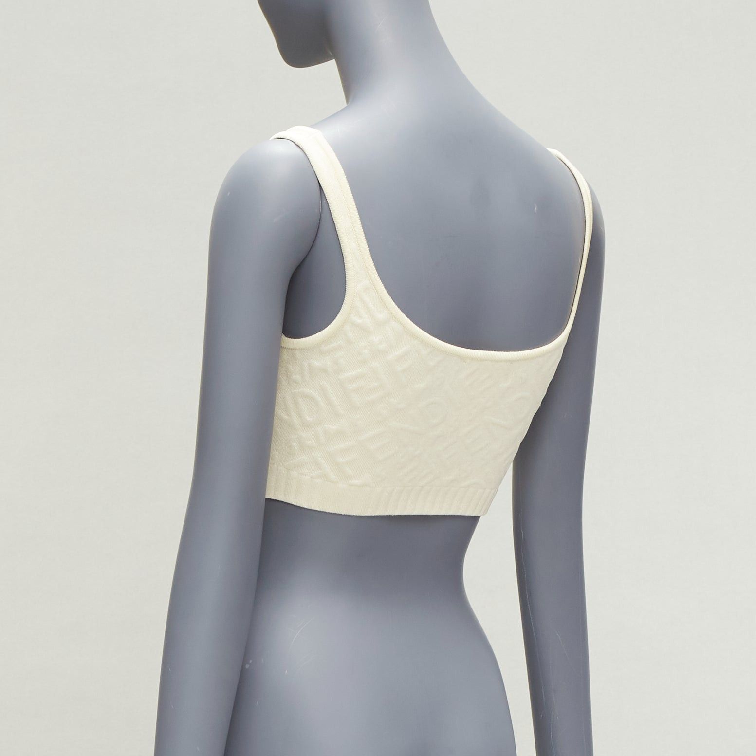 Fendi FENDI SKIMS cream logo jacquard scoop neck bralette crop top IT36 XXS Size XS / US 0-2 / IT 36-38 - 6 Thumbnail