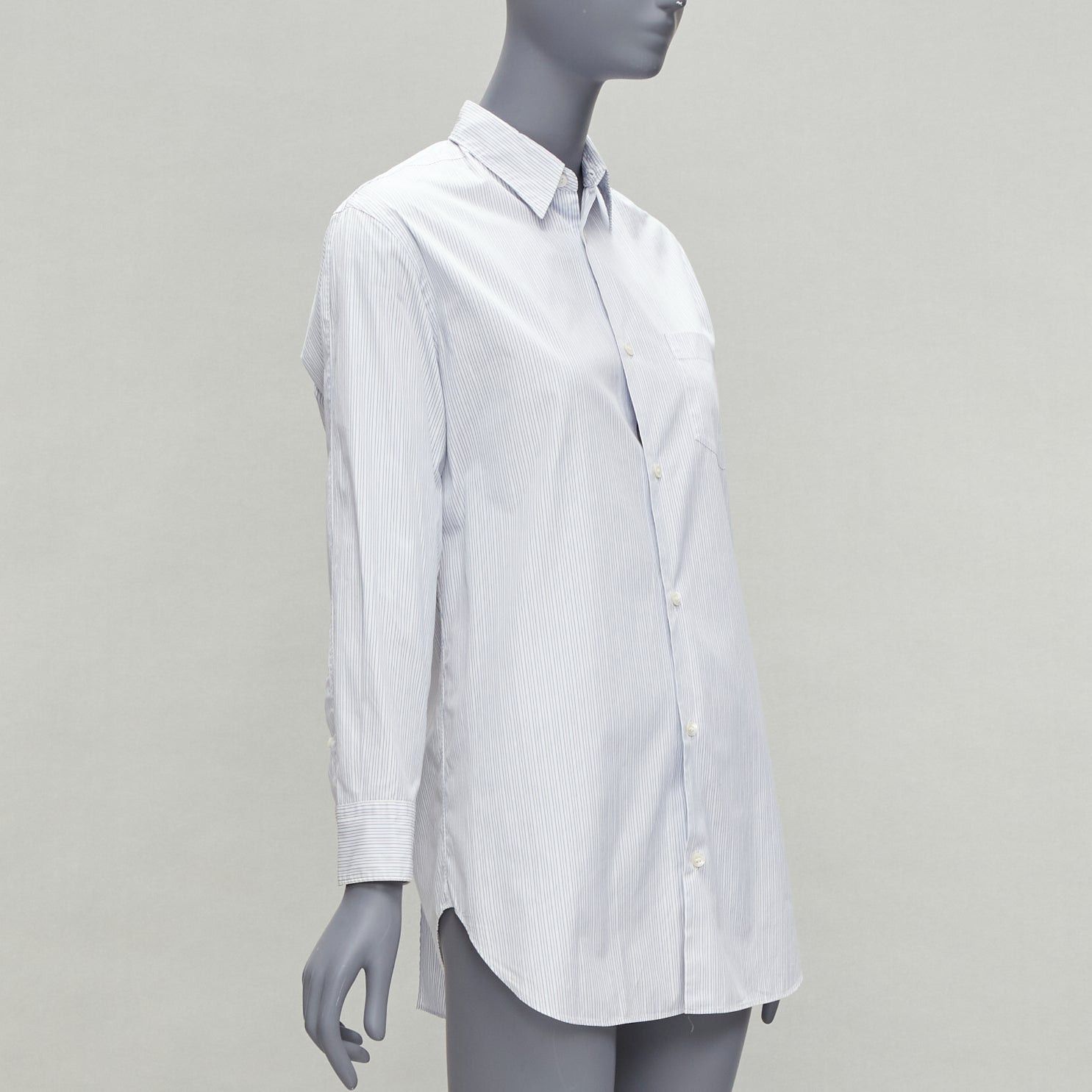 Junya Watanabe JUNYA WATANABE 2016 blue white pinstripe split back tunic shirt XS Size XS / US 0-2 / IT 36-38 - 4 Thumbnail