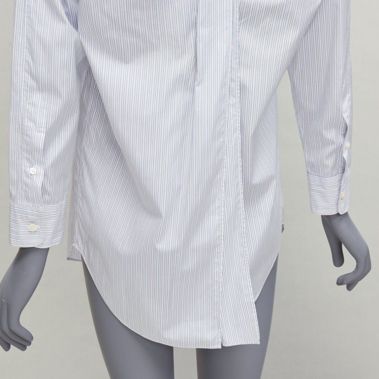 Junya Watanabe JUNYA WATANABE 2016 blue white pinstripe split back tunic shirt XS Size XS / US 0-2 / IT 36-38 - 2 Thumbnail