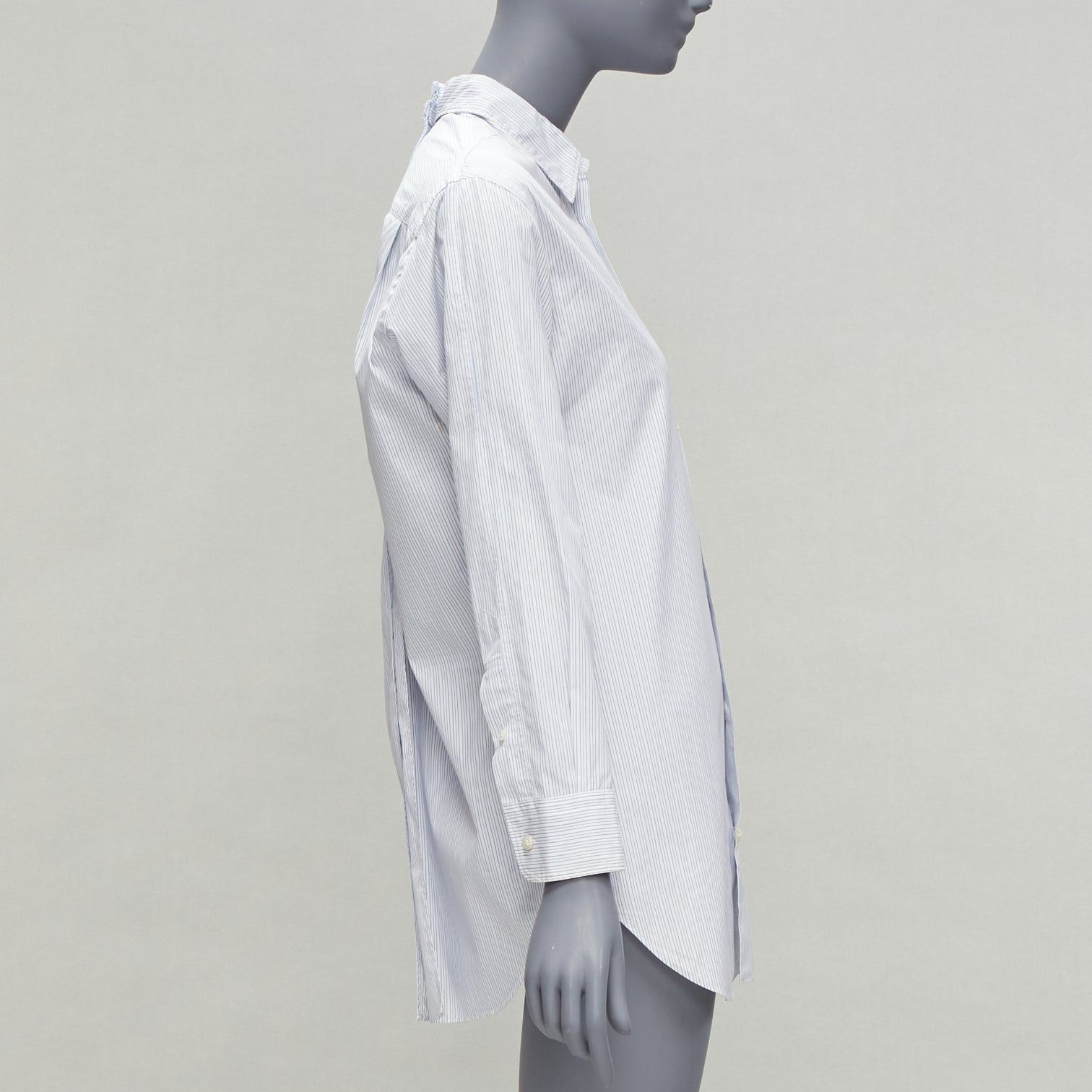 Junya Watanabe JUNYA WATANABE 2016 blue white pinstripe split back tunic shirt XS Size XS / US 0-2 / IT 36-38 - 5 Thumbnail