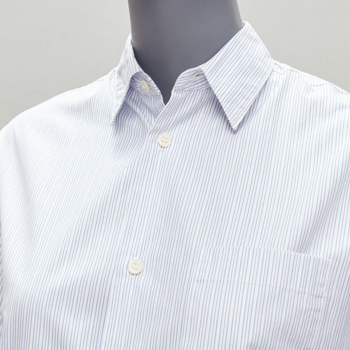 Junya Watanabe JUNYA WATANABE 2016 blue white pinstripe split back tunic shirt XS Size XS / US 0-2 / IT 36-38 - 7 Thumbnail