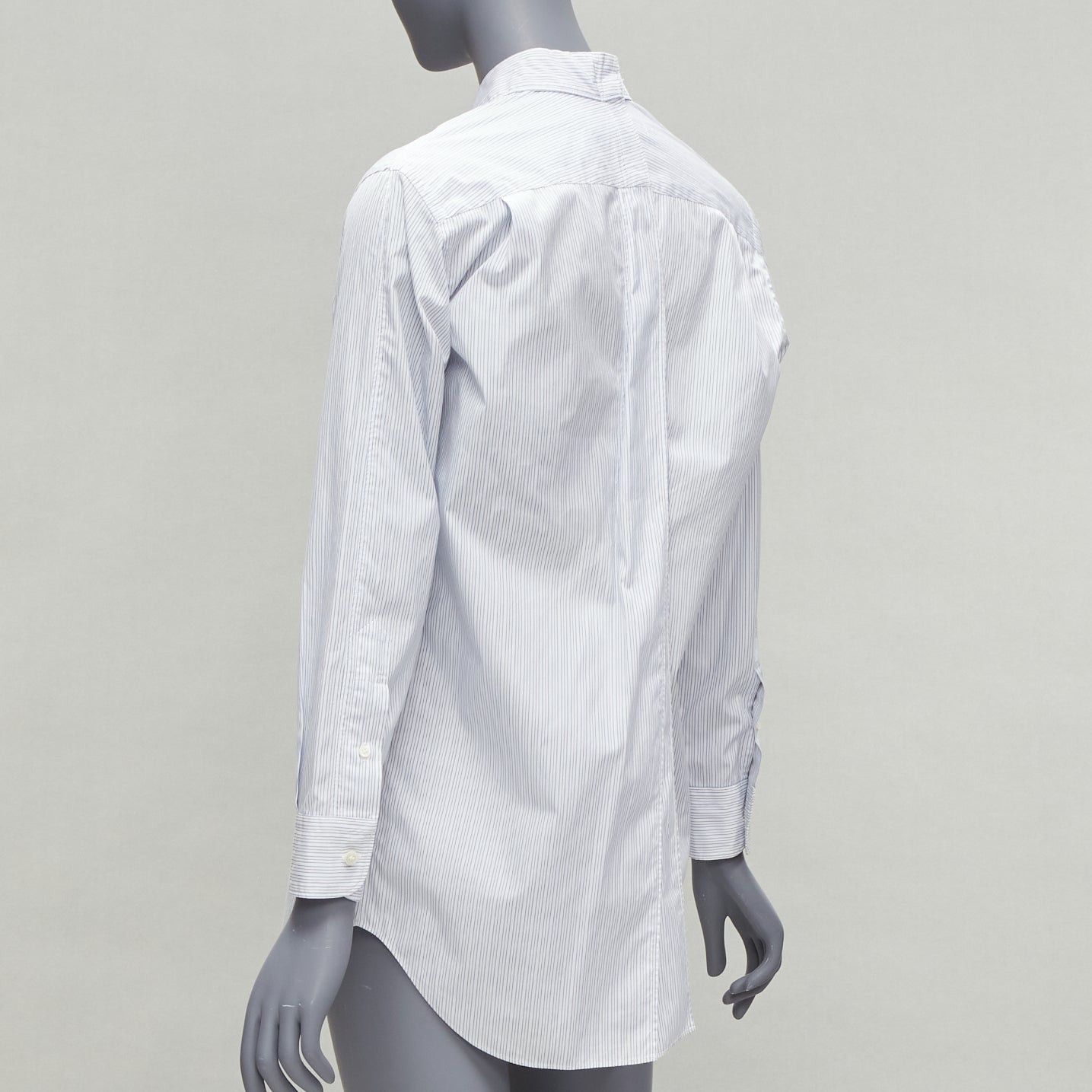 Junya Watanabe JUNYA WATANABE 2016 blue white pinstripe split back tunic shirt XS Size XS / US 0-2 / IT 36-38 - 6 Thumbnail