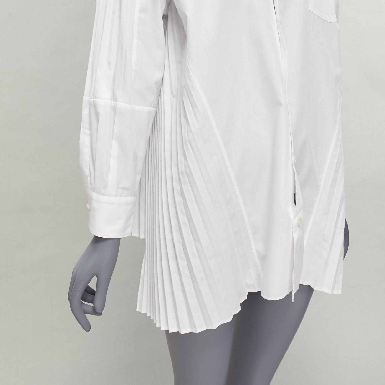 Junya Watanabe JUNYA WATANABE 2018 white accordion pleat side tunic shirt XS Size S / US 4 / IT 40 - 2 Thumbnail