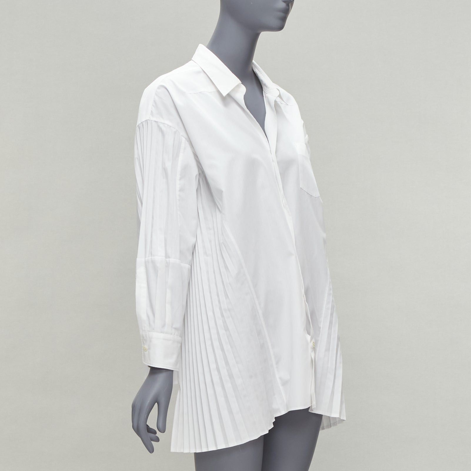 Junya Watanabe JUNYA WATANABE 2018 white accordion pleat side tunic shirt XS Size S / US 4 / IT 40 - 3 Thumbnail