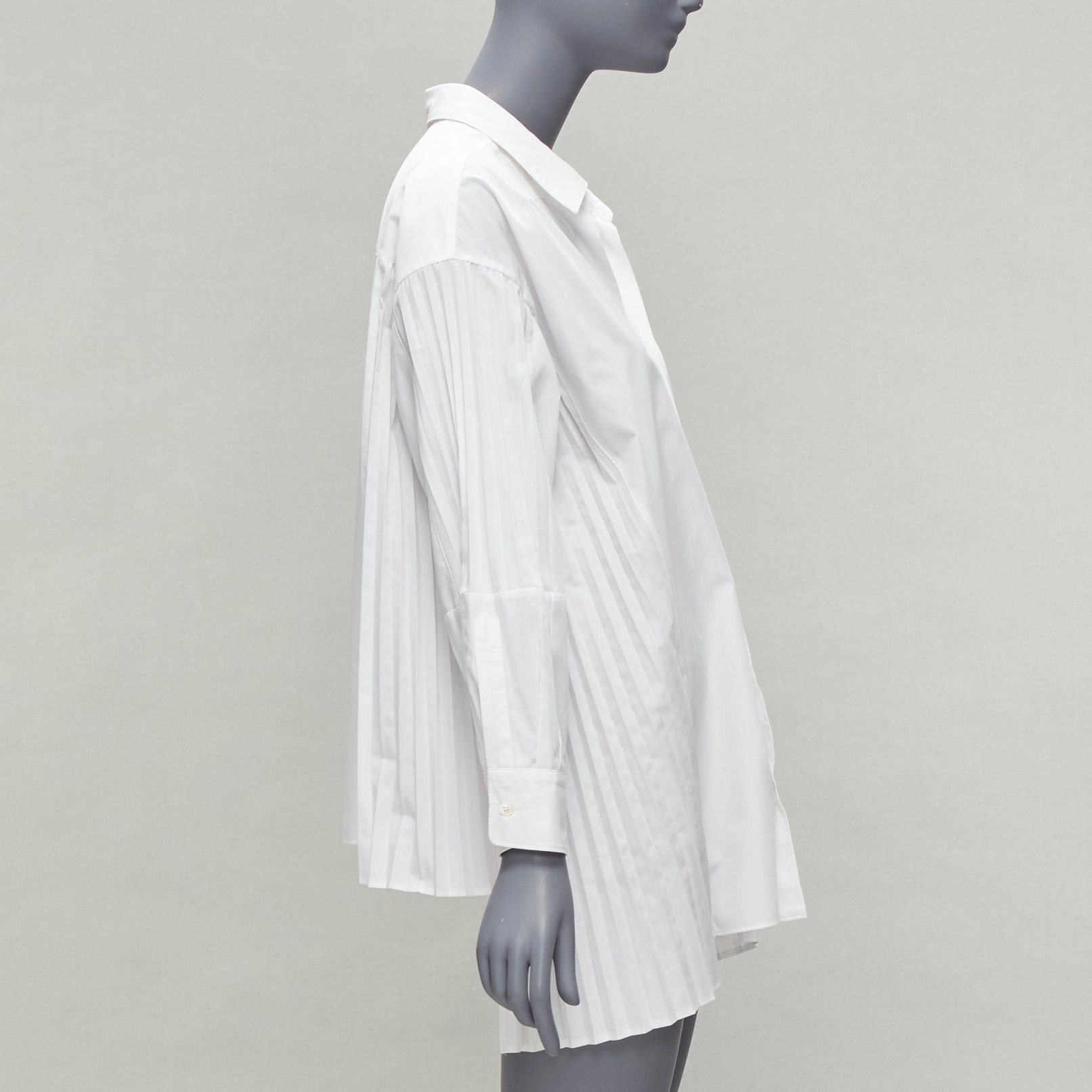 Junya Watanabe JUNYA WATANABE 2018 white accordion pleat side tunic shirt XS Size S / US 4 / IT 40 - 4 Thumbnail