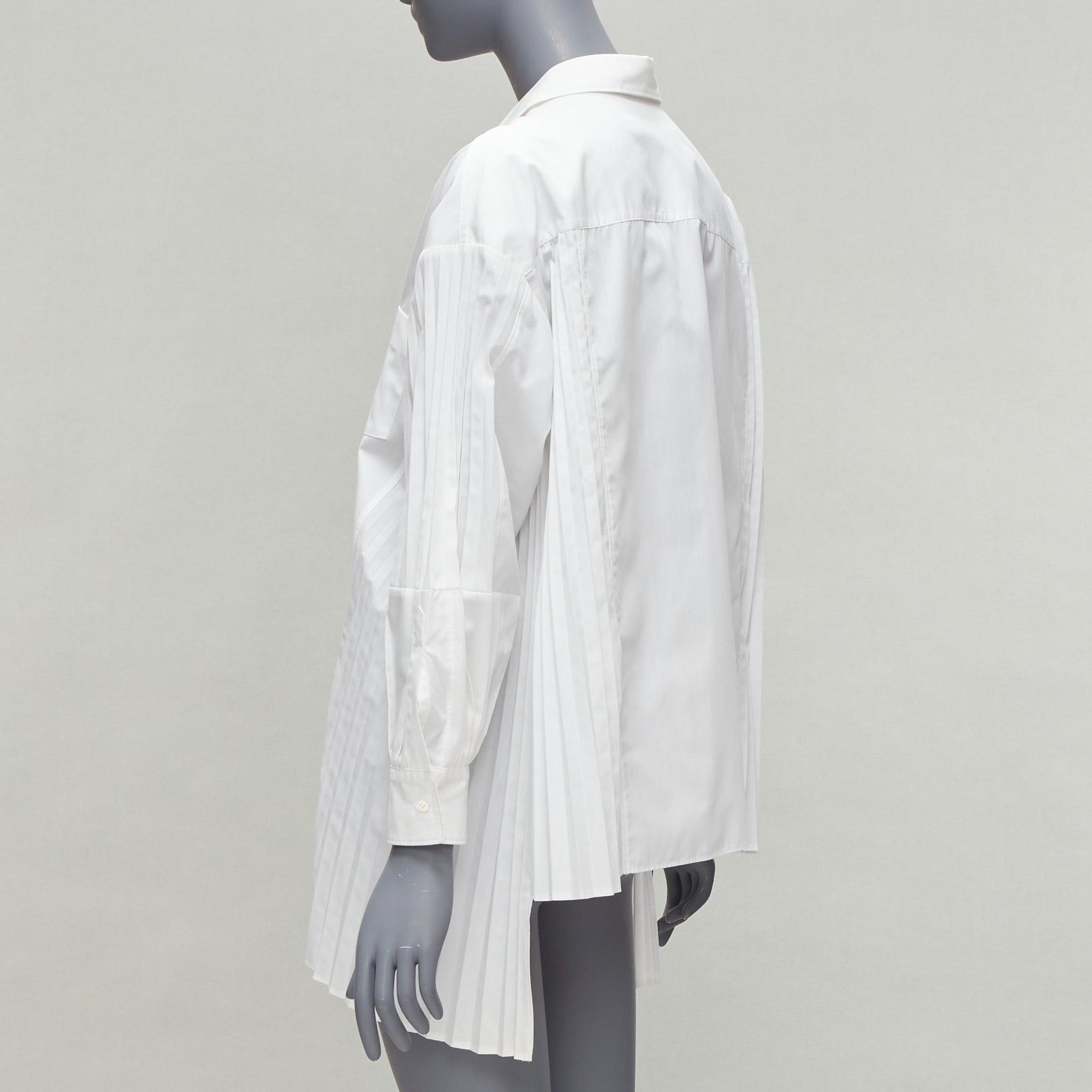 Junya Watanabe JUNYA WATANABE 2018 white accordion pleat side tunic shirt XS Size S / US 4 / IT 40 - 6 Thumbnail