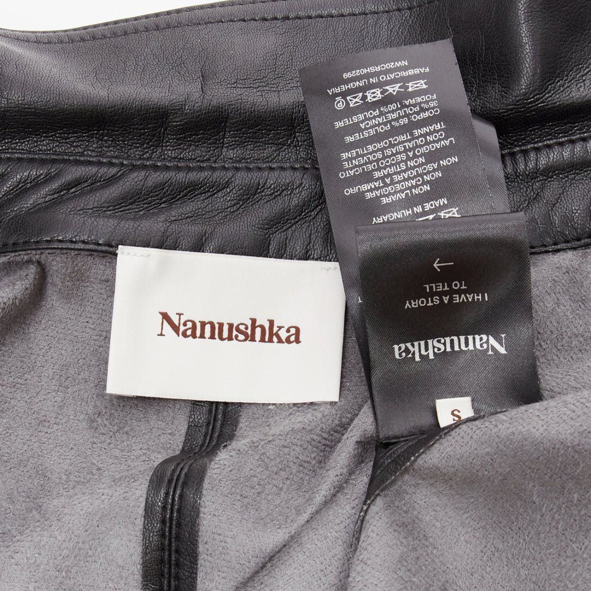 Nanushka NANUSHKA black vegan leather hidden placket long sleeve shirt S Size S / US 4 / IT 40 - 9 Thumbnail