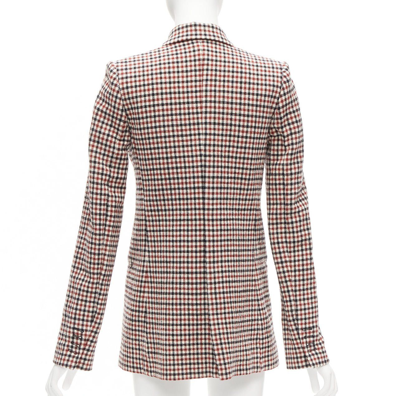 KHAITE KHAITE Vera red black checked virgin wool single button blazer US0 XS Size XS / US 0-2 / IT 36-38 - 6 Thumbnail