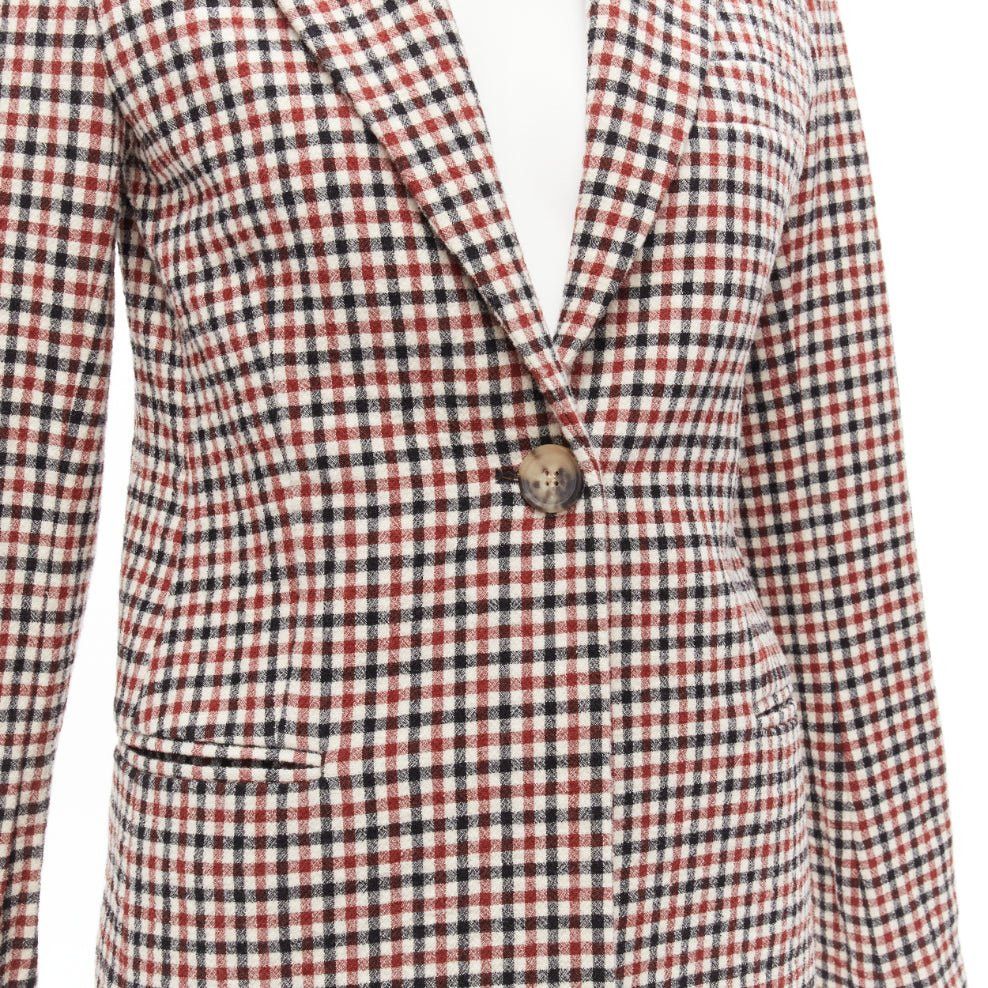 KHAITE KHAITE Vera red black checked virgin wool single button blazer US0 XS Size XS / US 0-2 / IT 36-38 - 2 Thumbnail