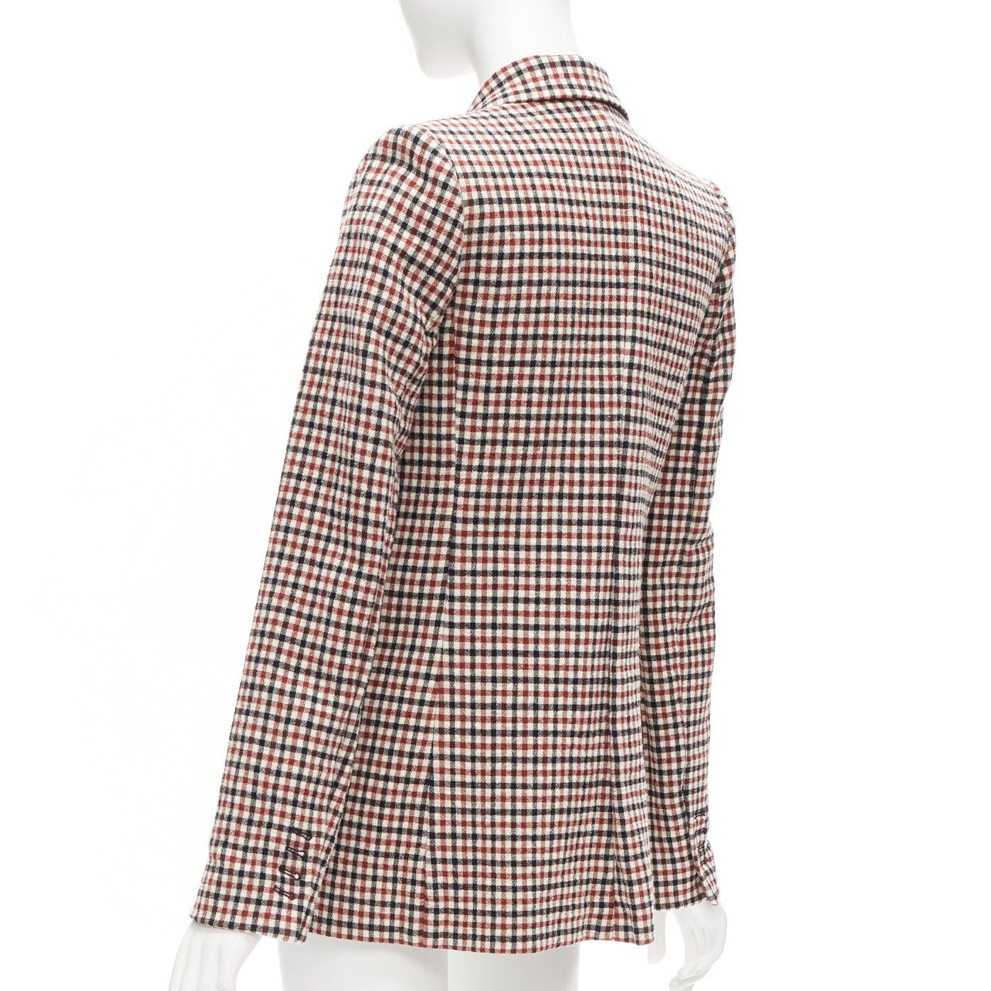 KHAITE KHAITE Vera red black checked virgin wool single button blazer US0 XS Size XS / US 0-2 / IT 36-38 - 7 Thumbnail