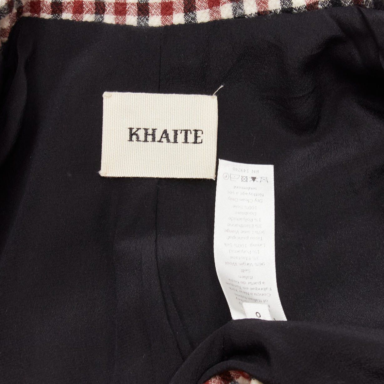 KHAITE KHAITE Vera red black checked virgin wool single button blazer US0 XS Size XS / US 0-2 / IT 36-38 - 9 Thumbnail