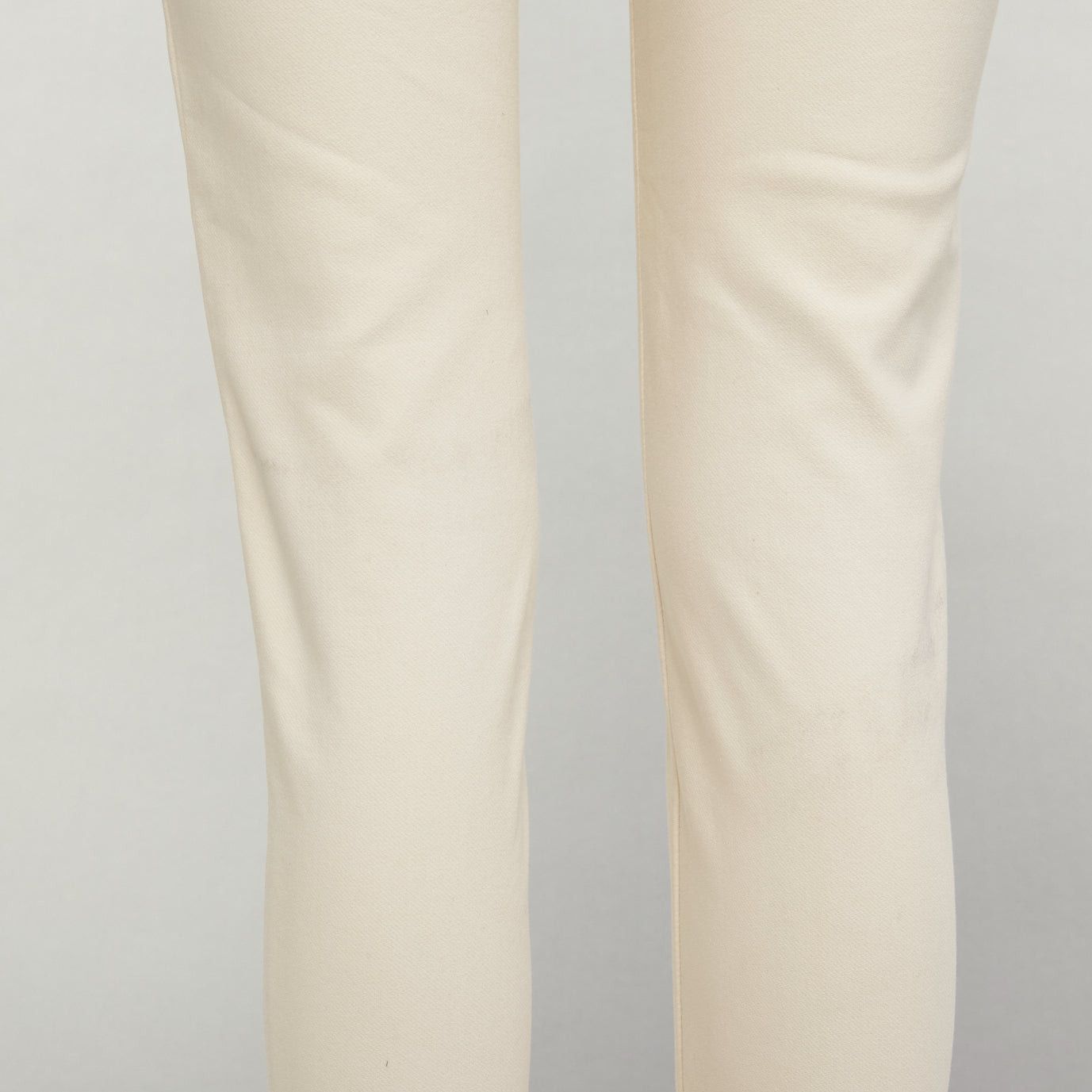 Stella McCartney STELLA MCCARTNEY cream cotton blend stretchy cropped skinny pants IT38 XS Size 26" / US 2 / IT 38 - 7 Thumbnail