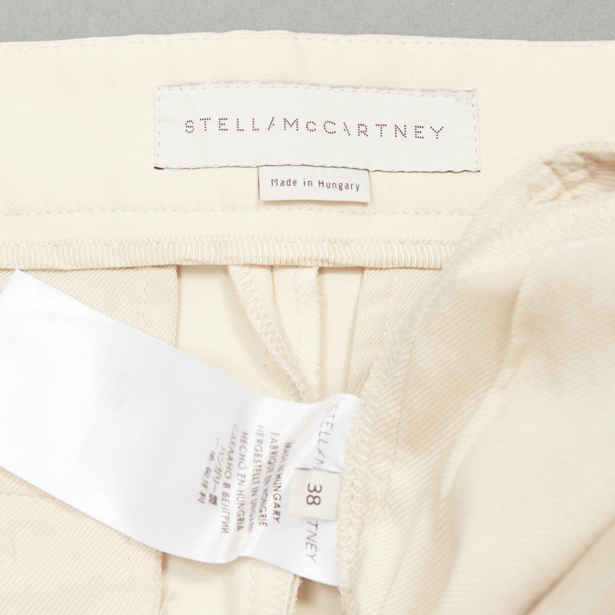 Stella McCartney STELLA MCCARTNEY cream cotton blend stretchy cropped skinny pants IT38 XS Size 26" / US 2 / IT 38 - 8 Thumbnail