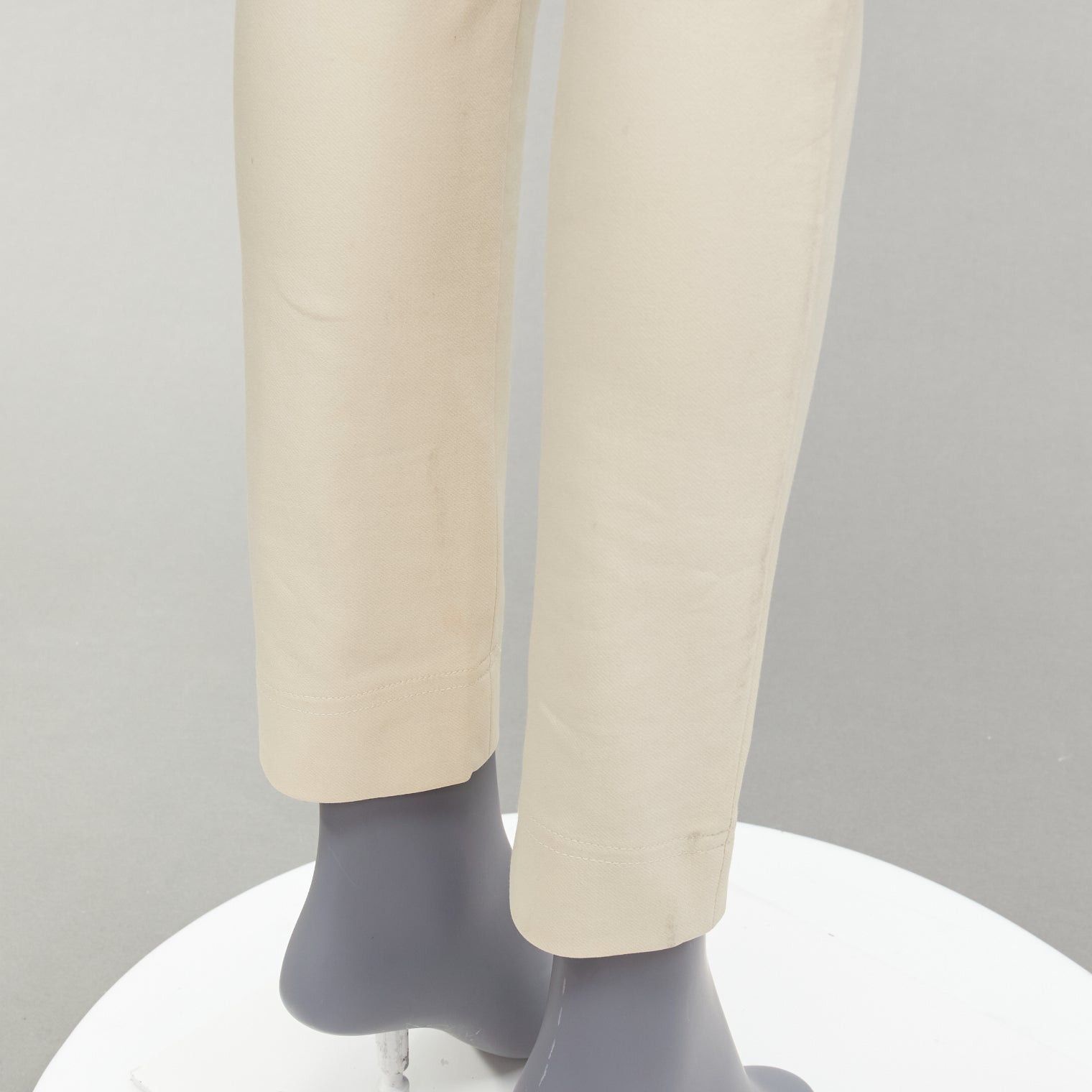 Stella McCartney STELLA MCCARTNEY cream cotton blend stretchy cropped skinny pants IT38 XS Size 26" / US 2 / IT 38 - 2 Thumbnail