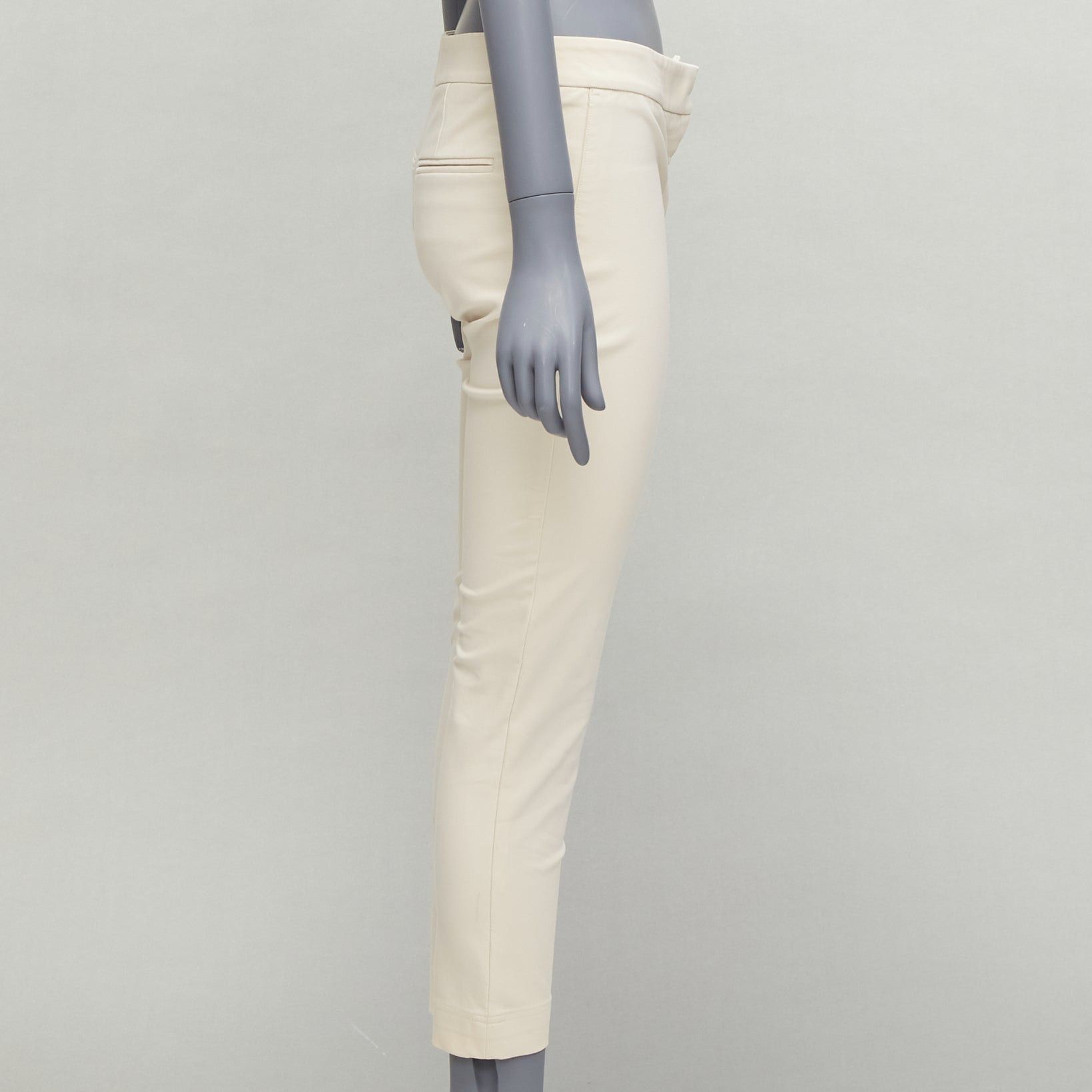 Stella McCartney STELLA MCCARTNEY cream cotton blend stretchy cropped skinny pants IT38 XS Size 26" / US 2 / IT 38 - 4 Thumbnail
