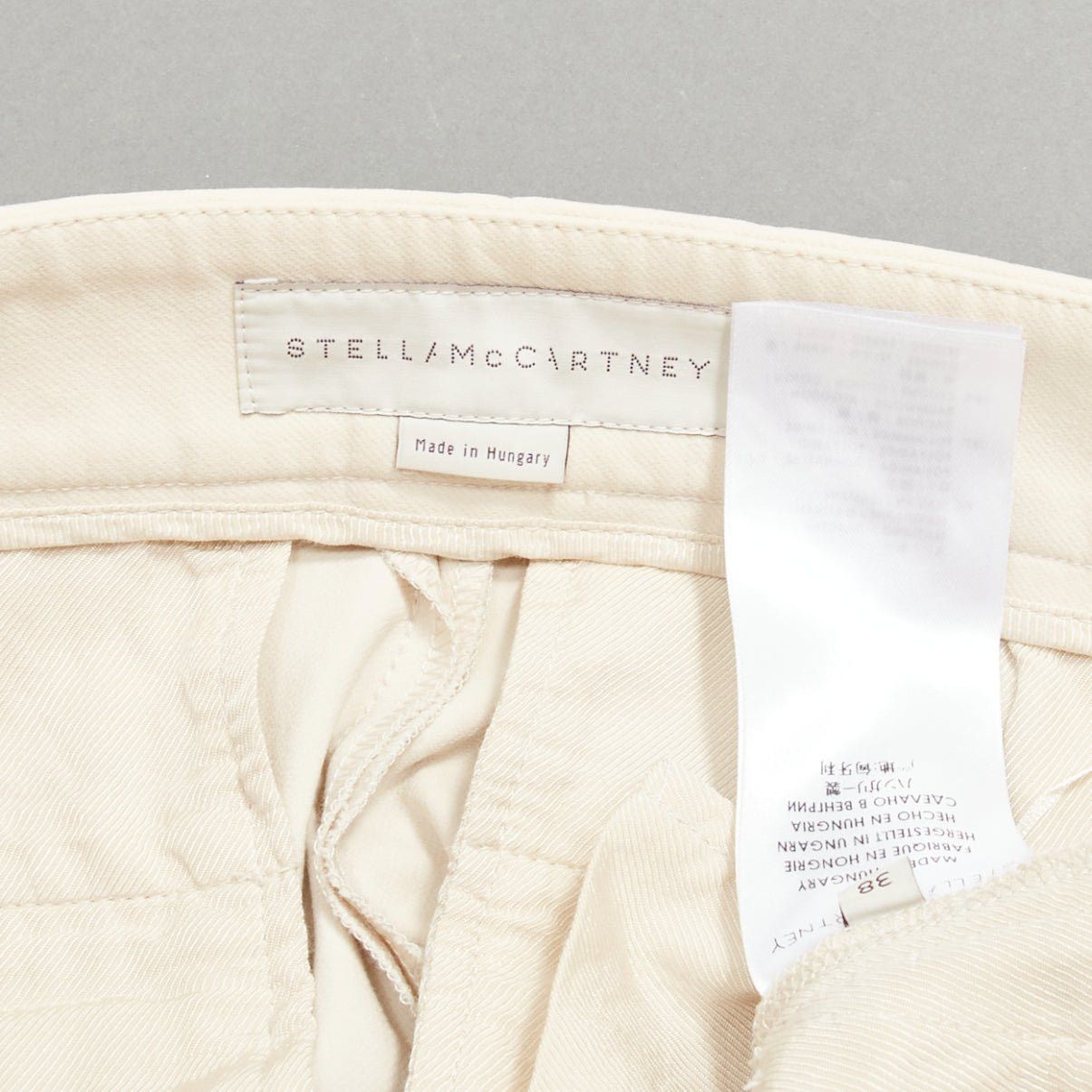 Stella McCartney STELLA MCCARTNEY cream cotton blend stretchy cropped skinny pants IT38 XS Size 26" / US 2 / IT 38 - 9 Thumbnail