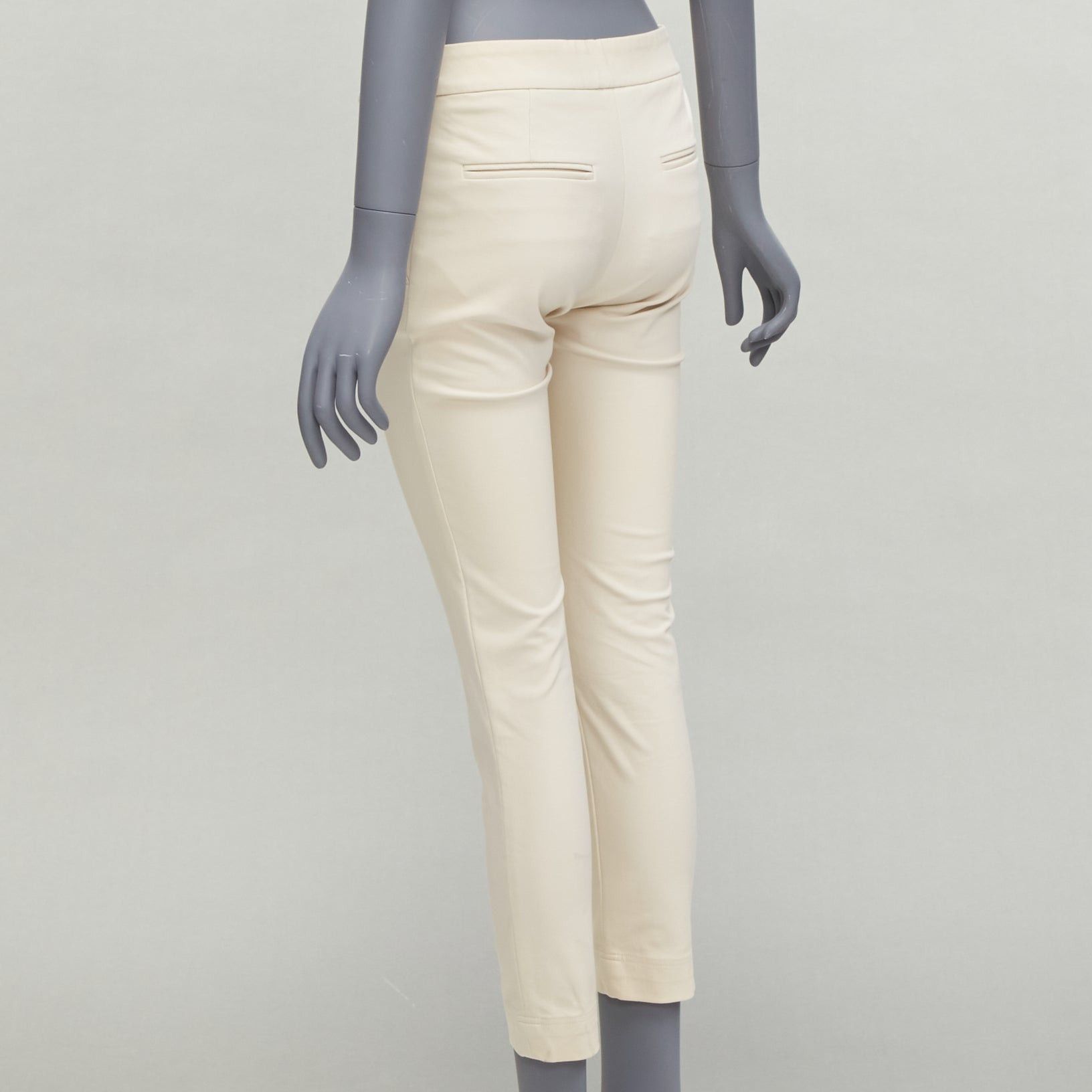 Stella McCartney STELLA MCCARTNEY cream cotton blend stretchy cropped skinny pants IT38 XS Size 26" / US 2 / IT 38 - 6 Thumbnail
