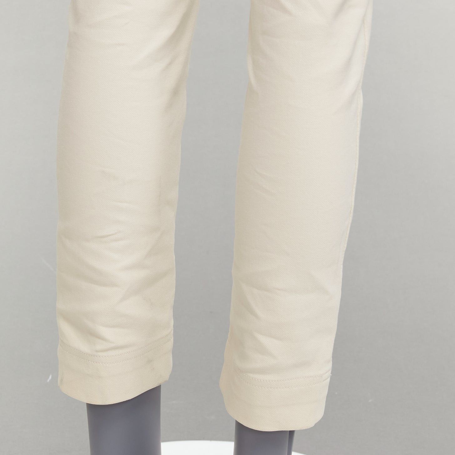 Stella McCartney STELLA MCCARTNEY cream cotton blend stretchy cropped skinny pants IT38 XS Size 26" / US 2 / IT 38 - 8 Thumbnail
