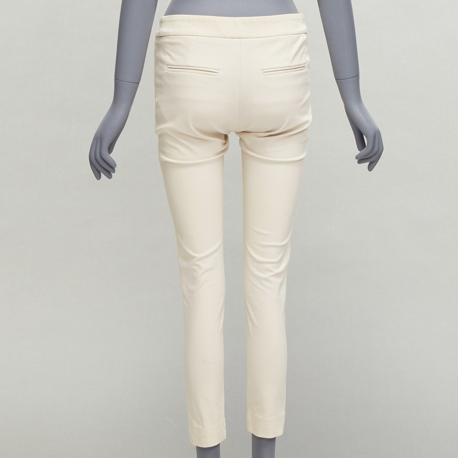 Stella McCartney STELLA MCCARTNEY cream cotton blend stretchy cropped skinny pants IT38 XS Size 26" / US 2 / IT 38 - 5 Thumbnail