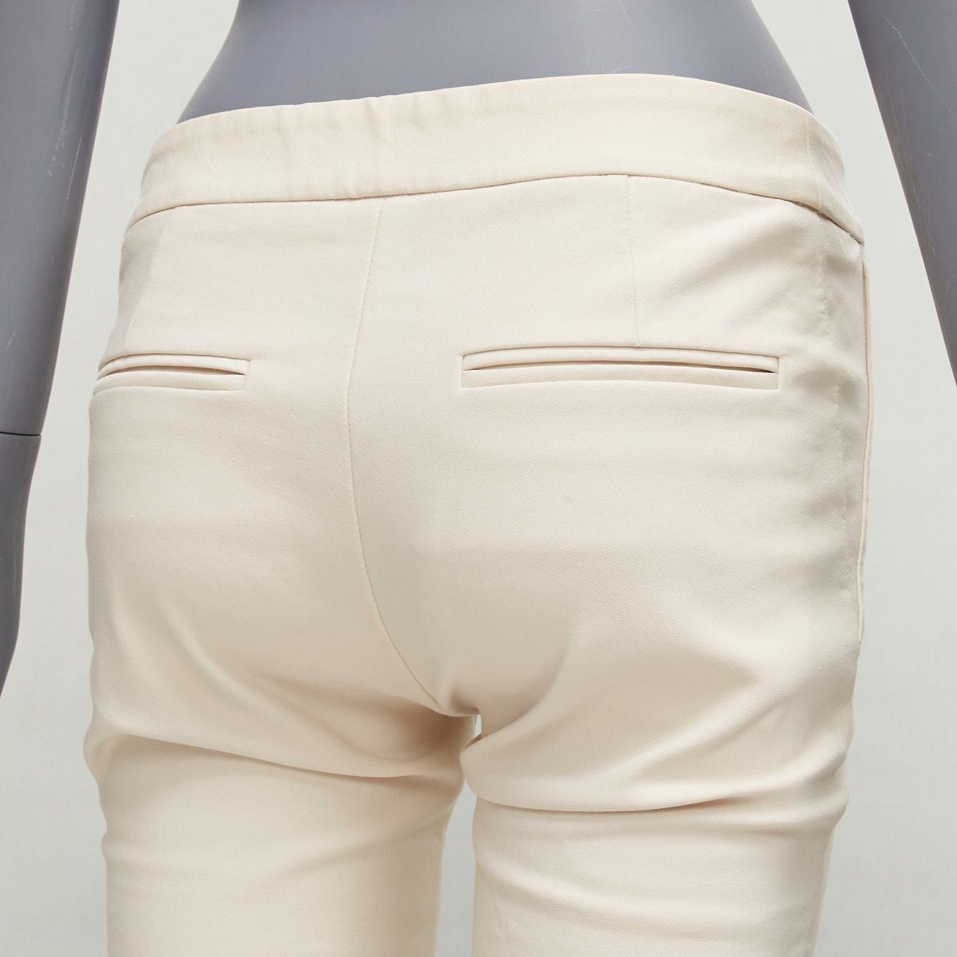 Stella McCartney STELLA MCCARTNEY cream cotton blend stretchy cropped skinny pants IT38 XS Size 26" / US 2 / IT 38 - 2 Thumbnail