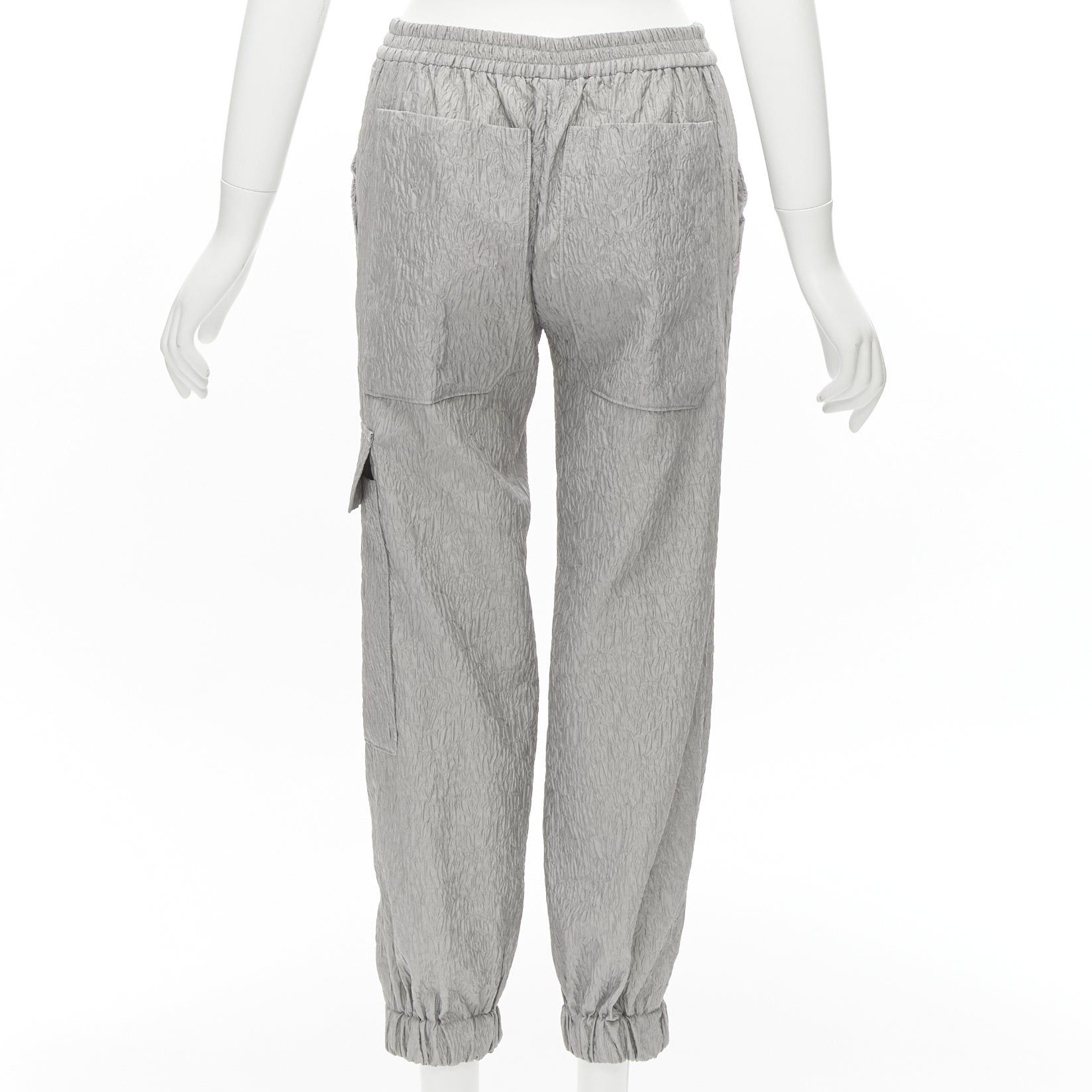 Cecilie Bahnsen CECILIE BAHNSEN Jackson grey matelasse cloque cargo track pants UK6 XS Size 26" / US 2 / IT 38 - 5 Thumbnail