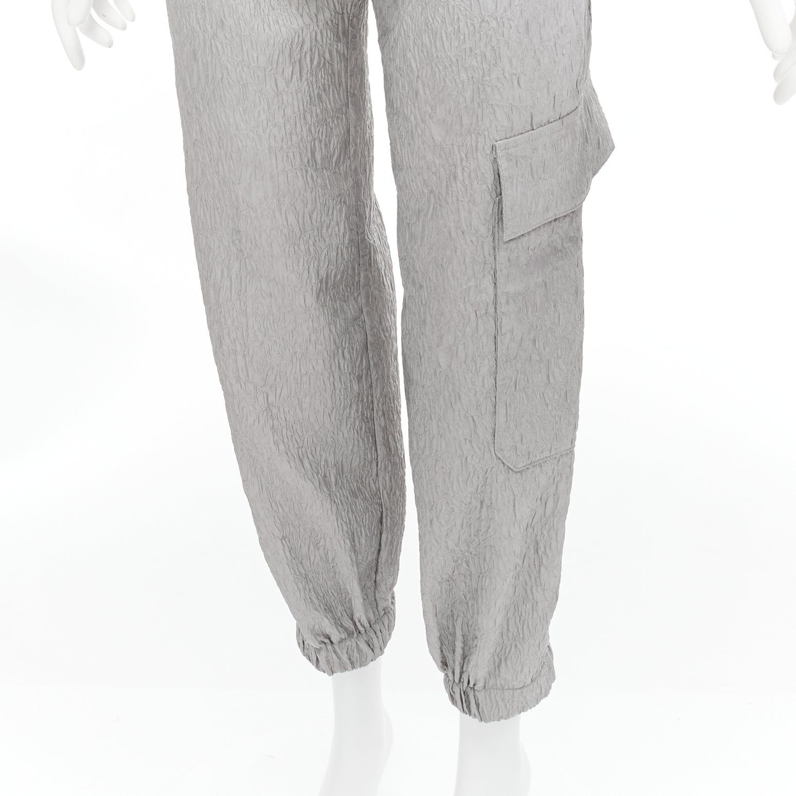 Cecilie Bahnsen CECILIE BAHNSEN Jackson grey matelasse cloque cargo track pants UK6 XS Size 26" / US 2 / IT 38 - 2 Thumbnail