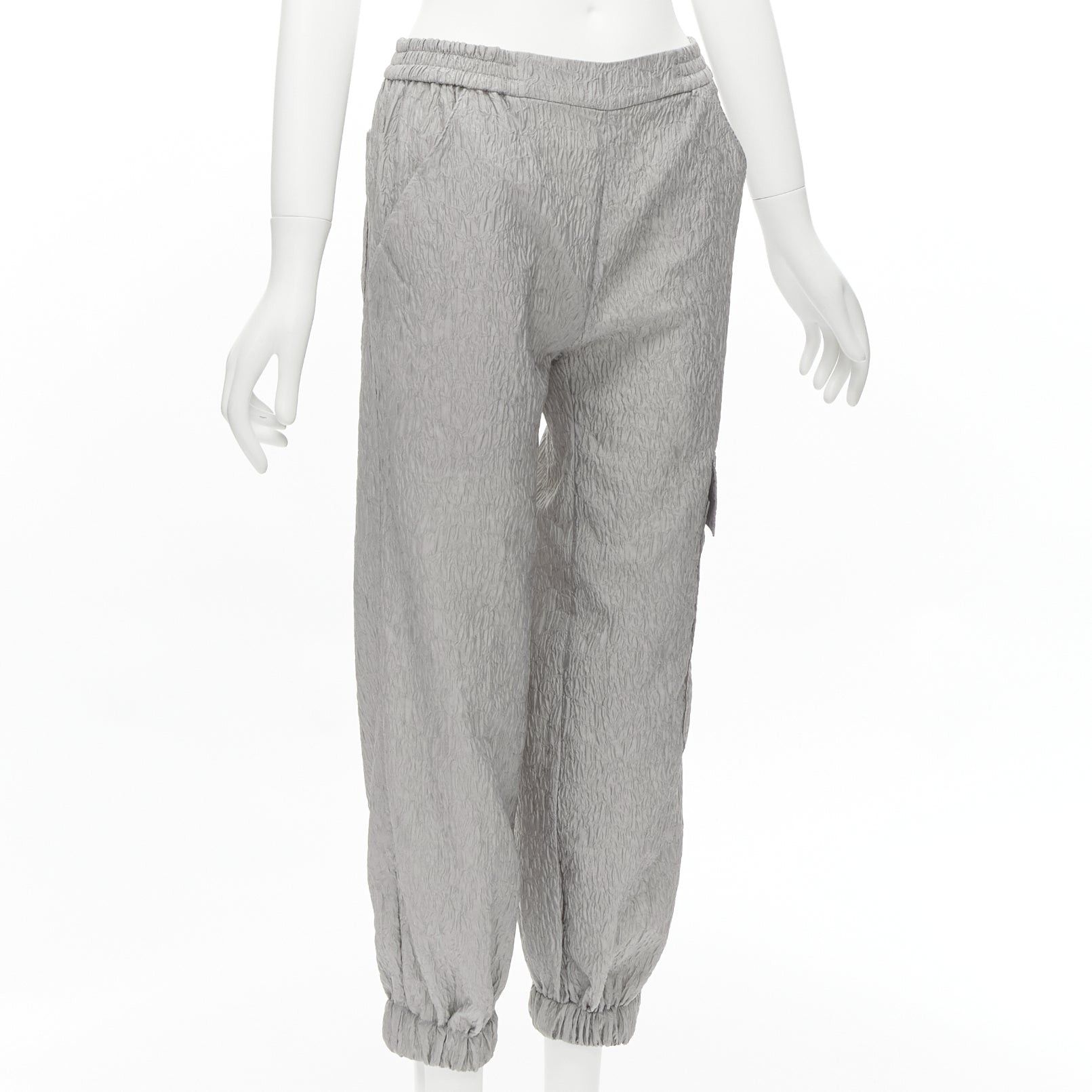 Cecilie Bahnsen CECILIE BAHNSEN Jackson grey matelasse cloque cargo track pants UK6 XS Size 26" / US 2 / IT 38 - 3 Thumbnail