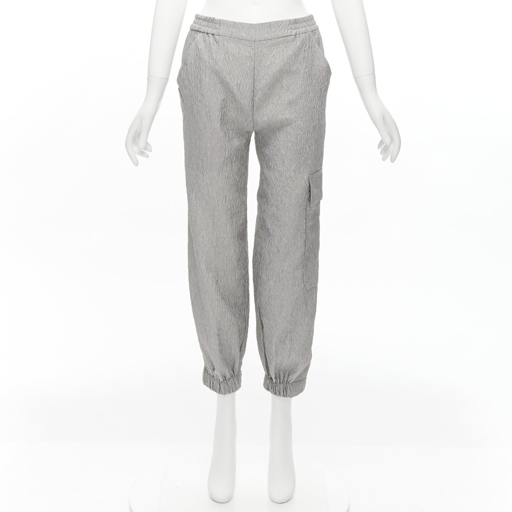 Cecilie Bahnsen CECILIE BAHNSEN Jackson grey matelasse cloque cargo track pants UK6 XS Size 26" / US 2 / IT 38 - 9 Thumbnail