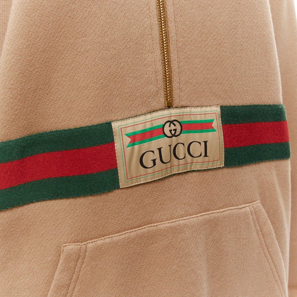 Gucci GUCCI Alessandro Michele beige cotton half zip vintage logo pullover XS Size S / US 4 / IT 40 - 2 Thumbnail