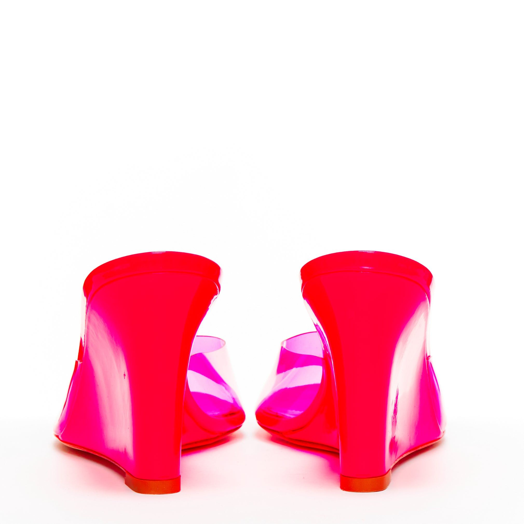 Other BETTINA VERMILLON Emili Sindlev Britney hot pink PVC wedge mules EU37.5 Size US 7.5 / IT 37.5 - 5 Thumbnail