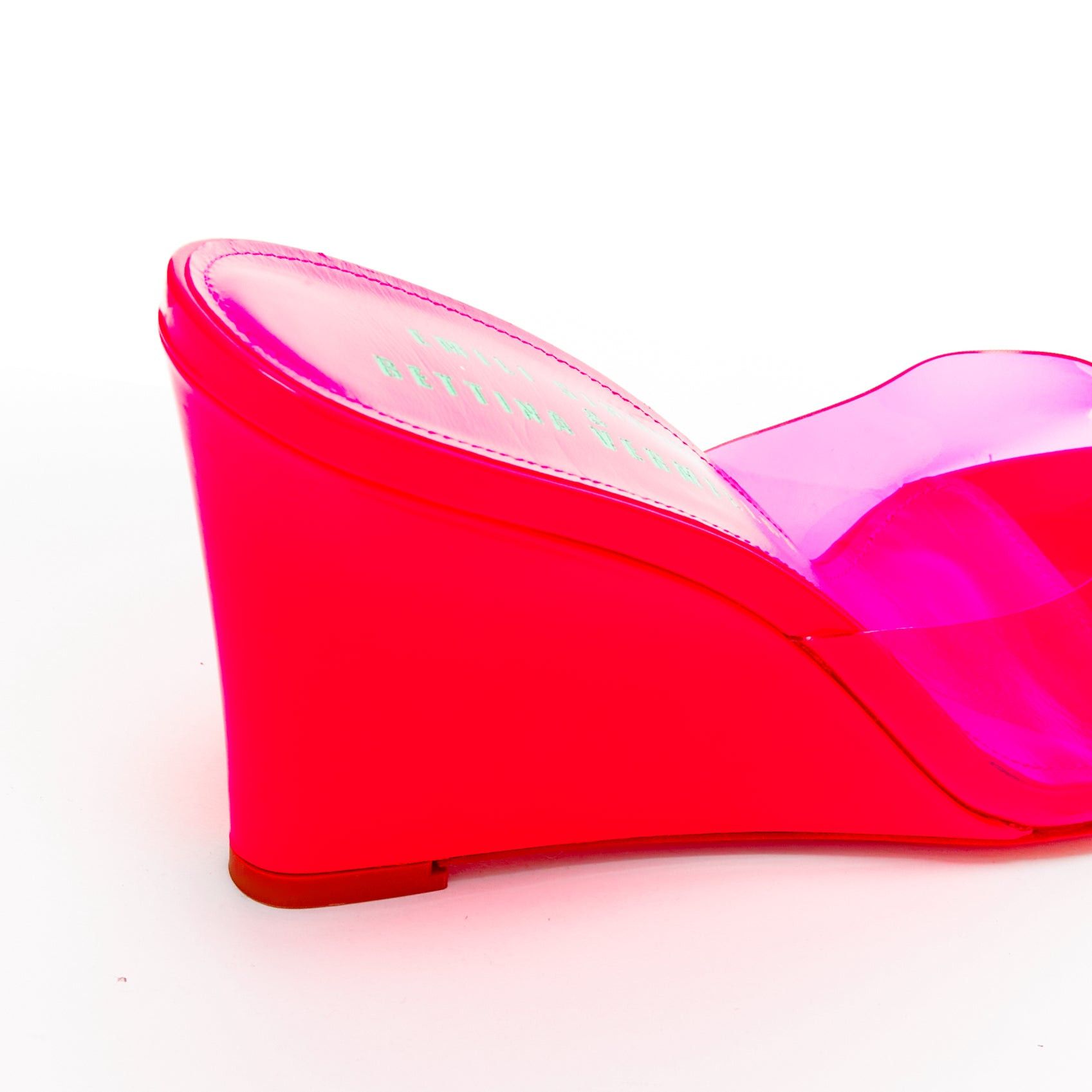 Other BETTINA VERMILLON Emili Sindlev Britney hot pink PVC wedge mules EU37.5 Size US 7.5 / IT 37.5 - 8 Thumbnail