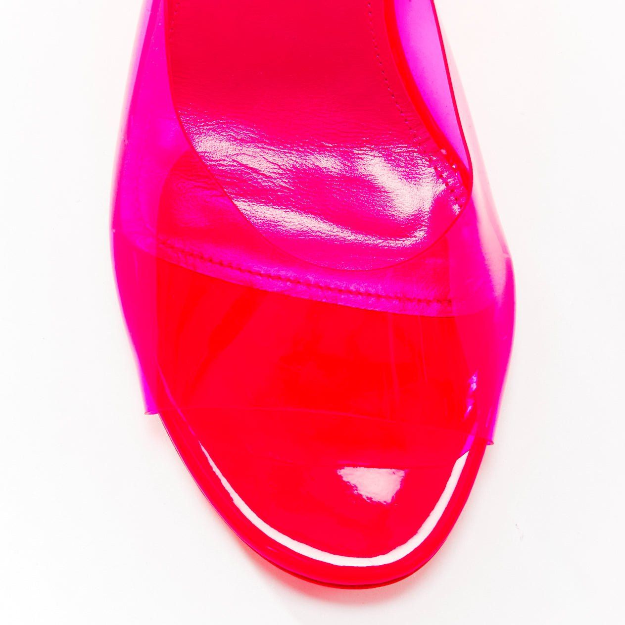 Other BETTINA VERMILLON Emili Sindlev Britney hot pink PVC wedge mules EU37.5 Size US 7.5 / IT 37.5 - 6 Thumbnail