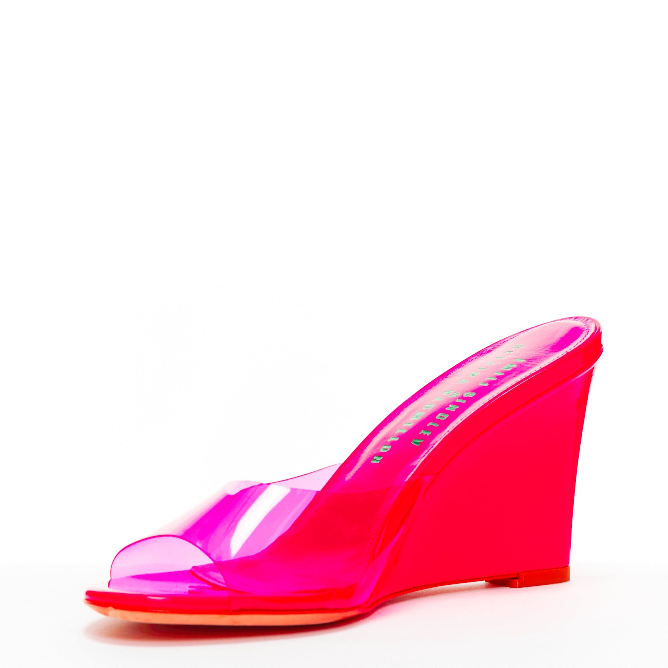 Other BETTINA VERMILLON Emili Sindlev Britney hot pink PVC wedge mules EU37.5 Size US 7.5 / IT 37.5 - 4 Thumbnail