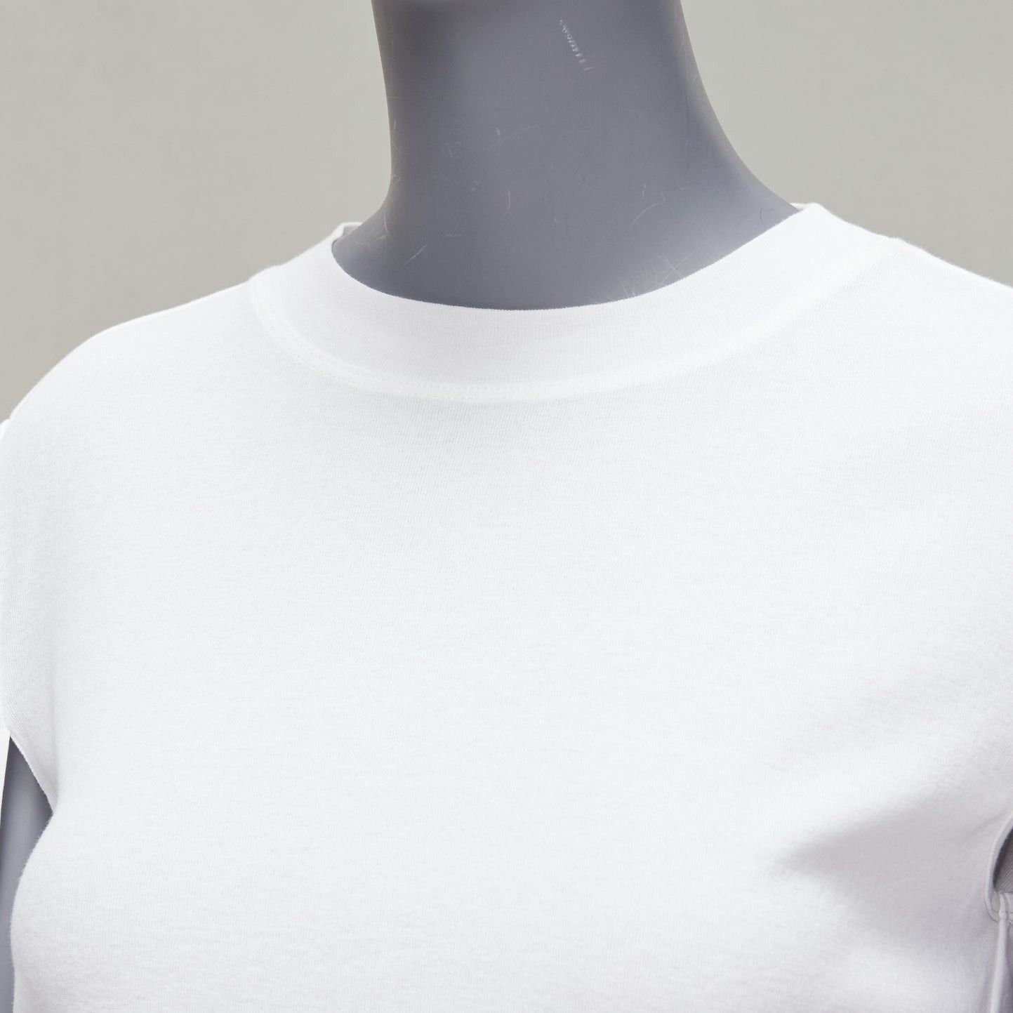 Rosetta Getty ROSETTA GETTY white 100% cotton woven cape sleeves knitted top XS Size XS / US 0-2 / IT 36-38 - 7 Thumbnail
