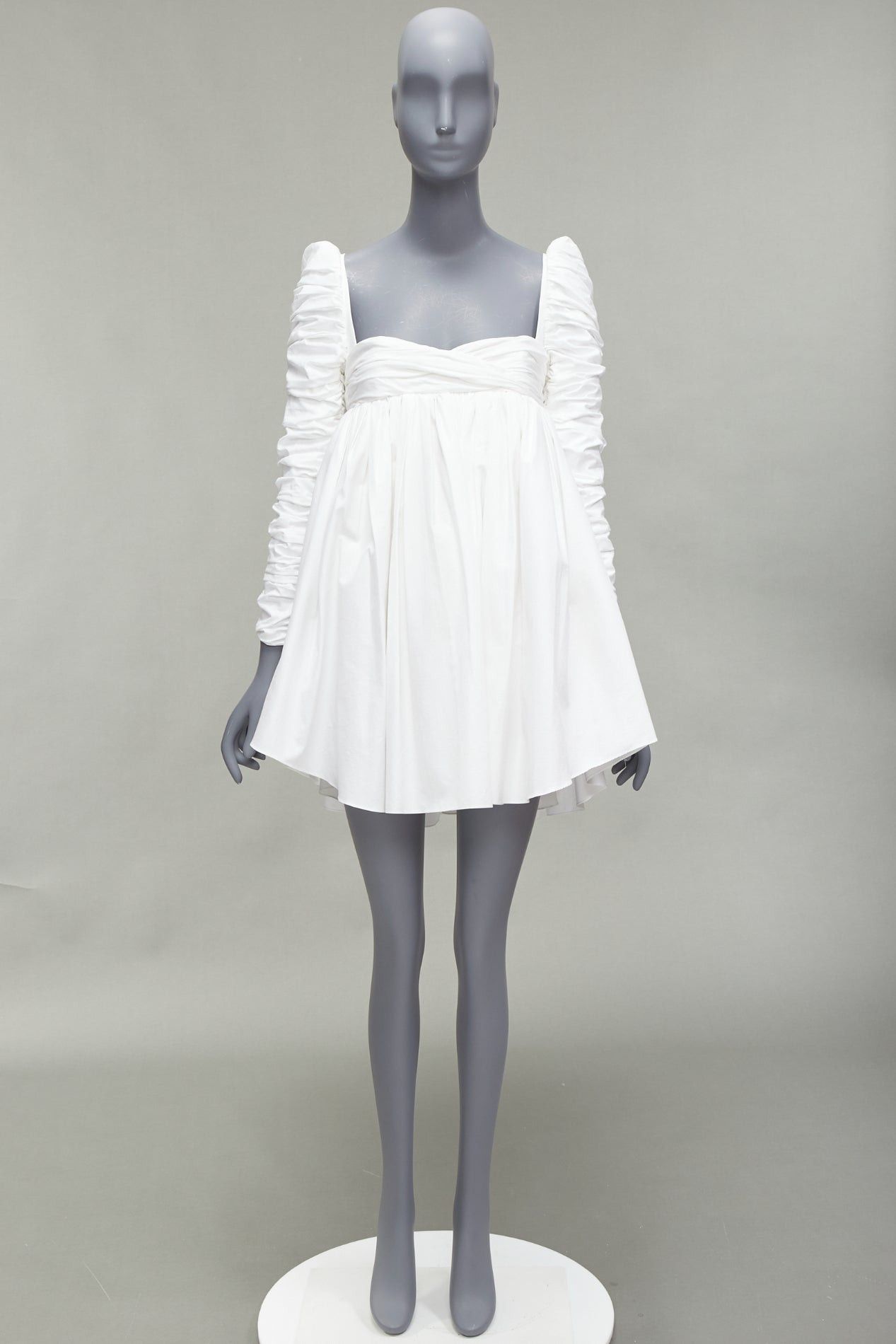 KHAITE KHAITE Sueanne white ruched sleeve sweetheart empire corseted mini dress US2 S Size S / US 4 / IT 40 - 9 Thumbnail