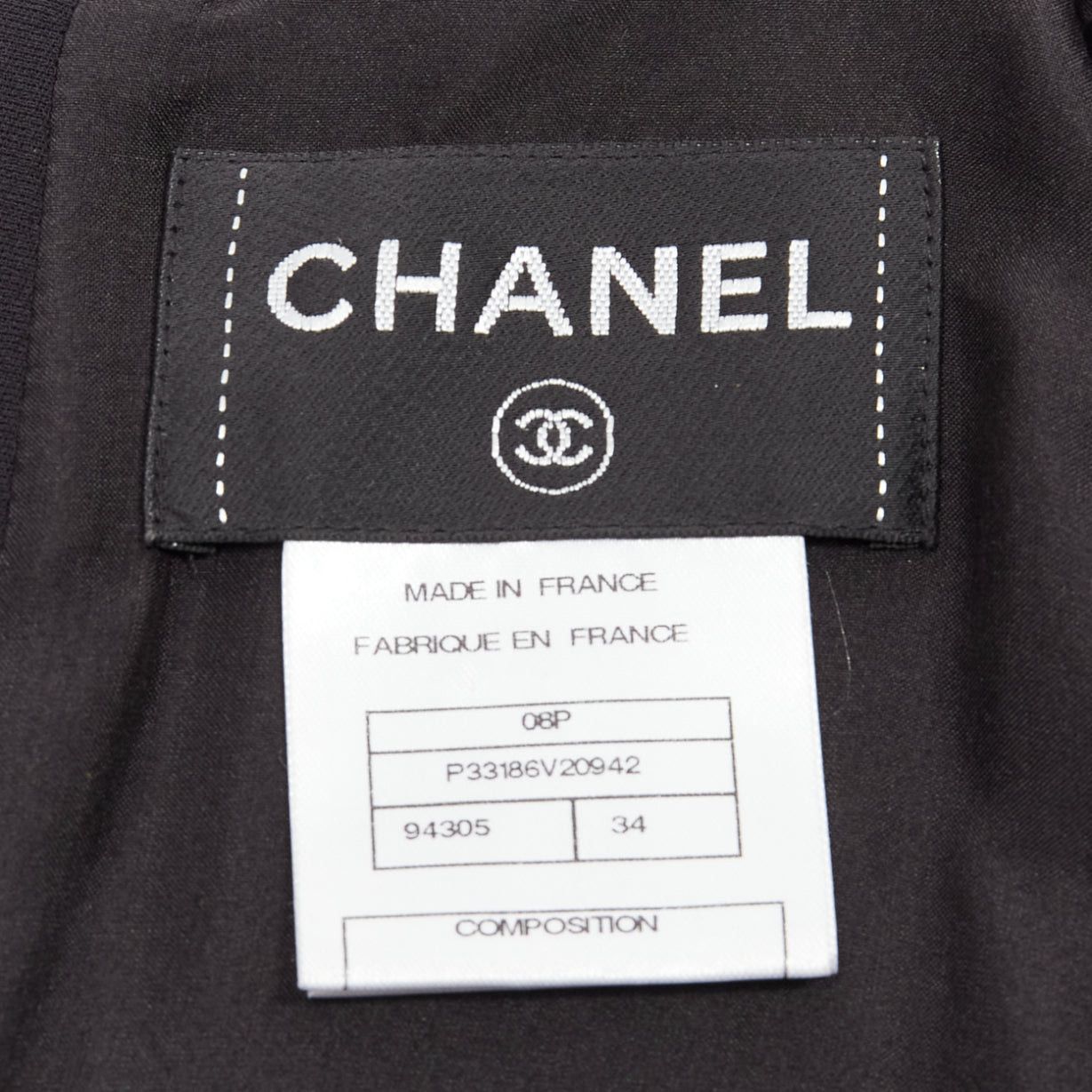 Chanel CHANEL 08P black 100% silk ruched front boned waist shift dress FR34 XS Size XS / US 0-2 / IT 36-38 - 8 Thumbnail